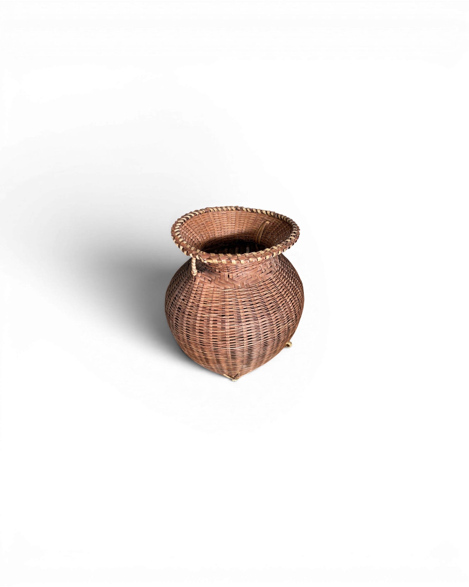 Vintage Handwoven Rattan Storage Basket