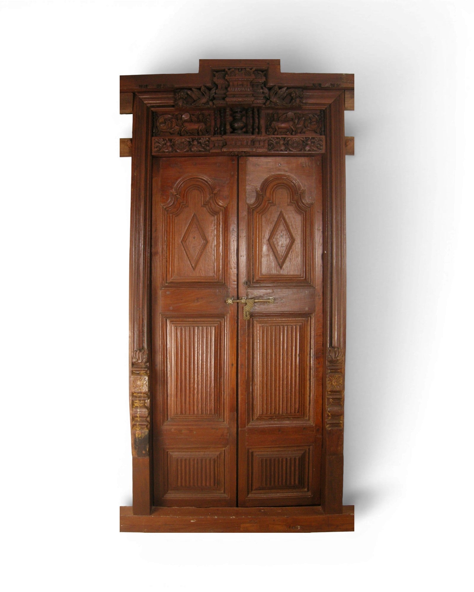 Madras Teak Wood Door with Carved Frame - Surround Living - 2