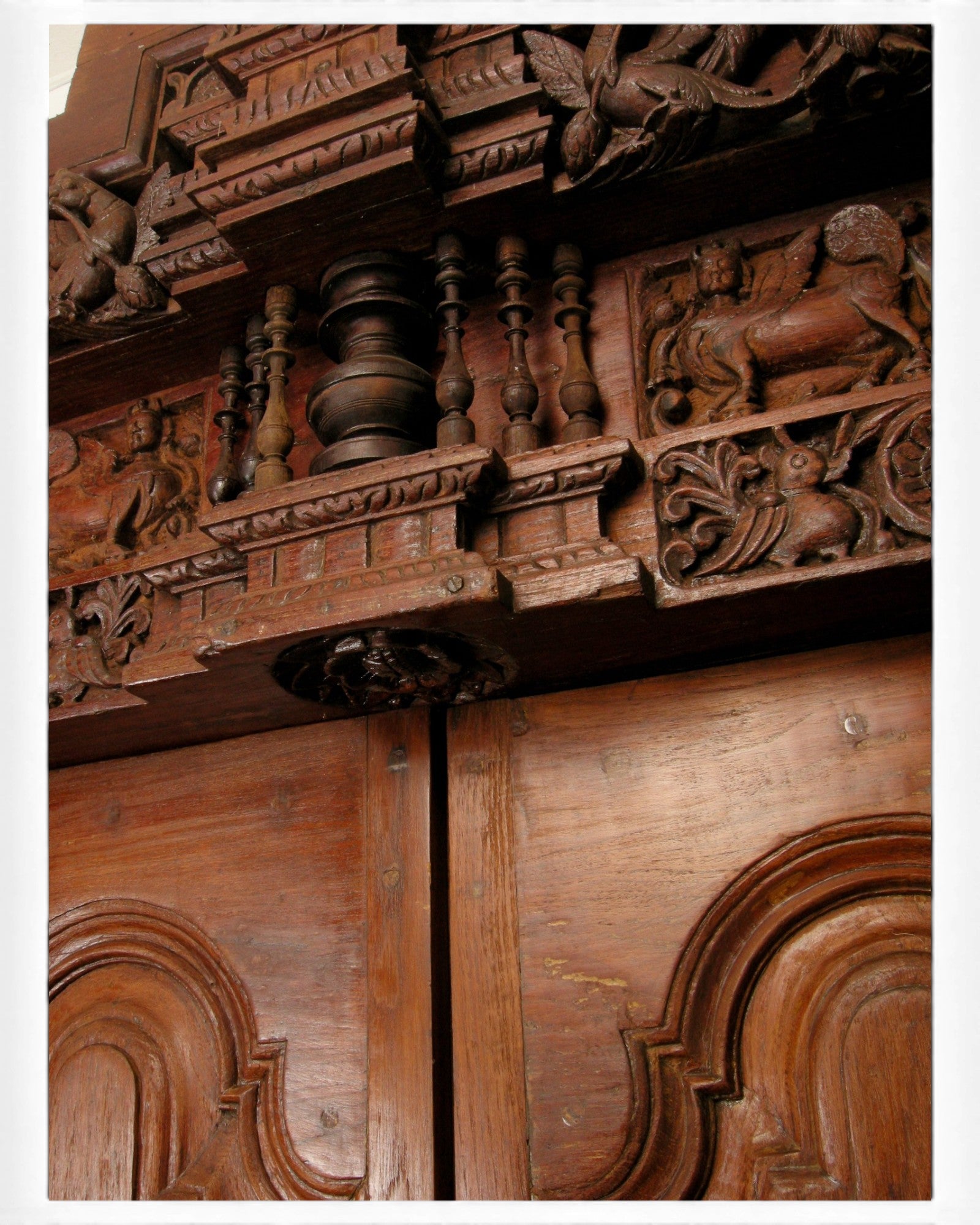 Madras Teak Wood Door with Carved Frame - Surround Living - 7