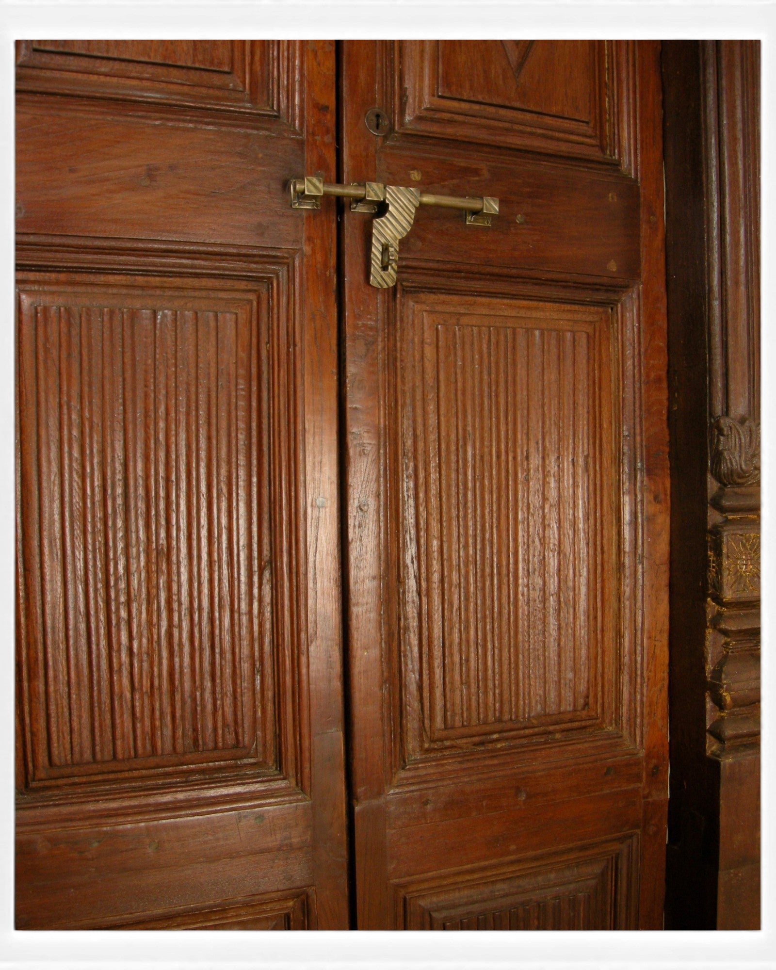 Madras Teak Wood Door with Carved Frame - Surround Living - 8