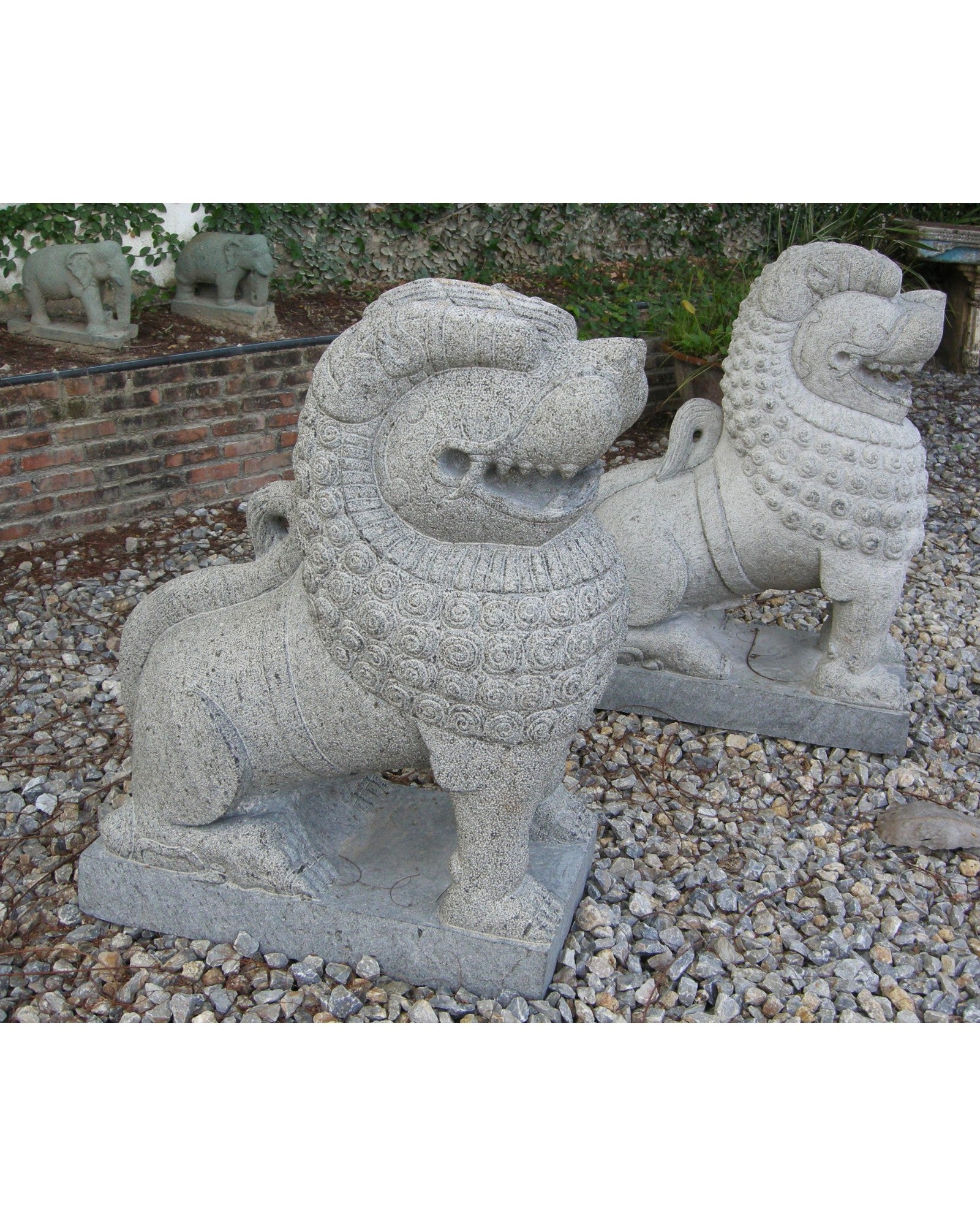 Pair of Granite Lion Statues - Set of 2 - Surround Living - 3