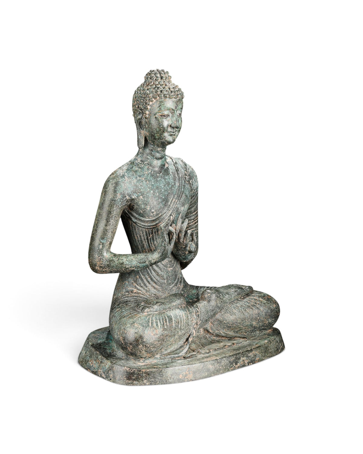 Southeast Asian Antique Meditating Buddha Bronze Sculpture