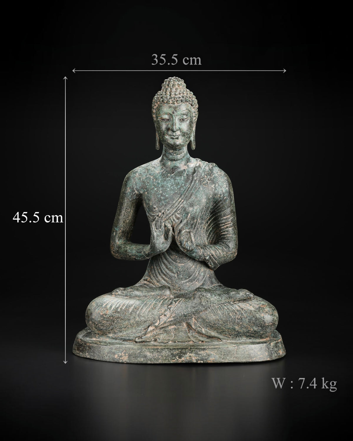 Southeast Asian Antique Meditating Buddha Bronze Sculpture
