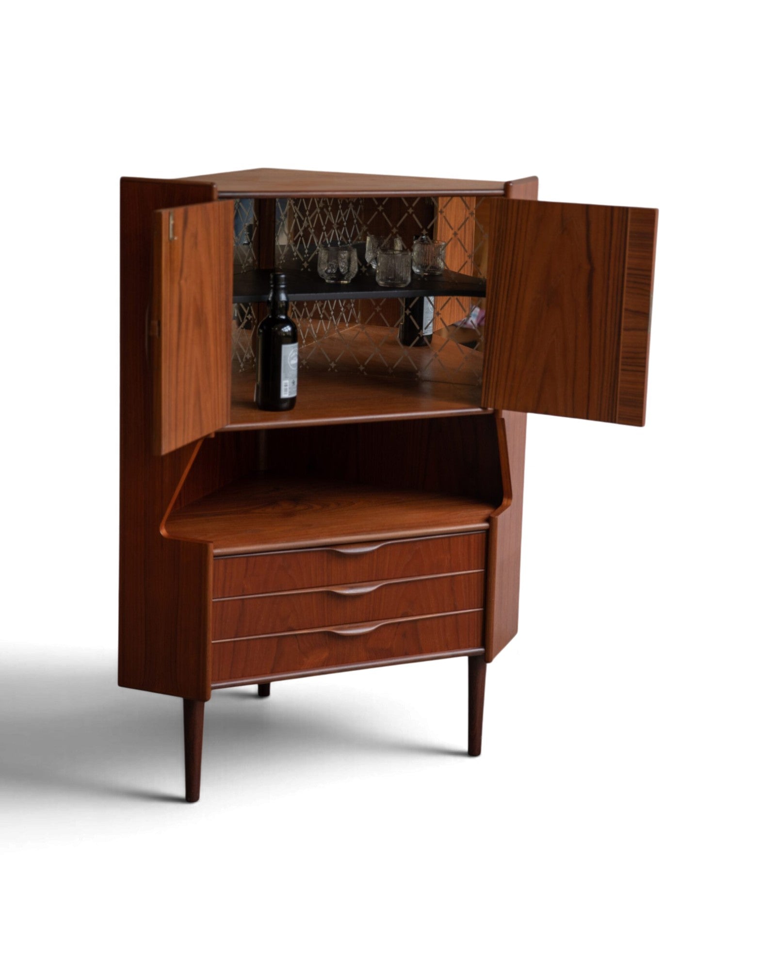 Danish Corner Bar Cabinet by Brdr. Falsig Møbelfabrik