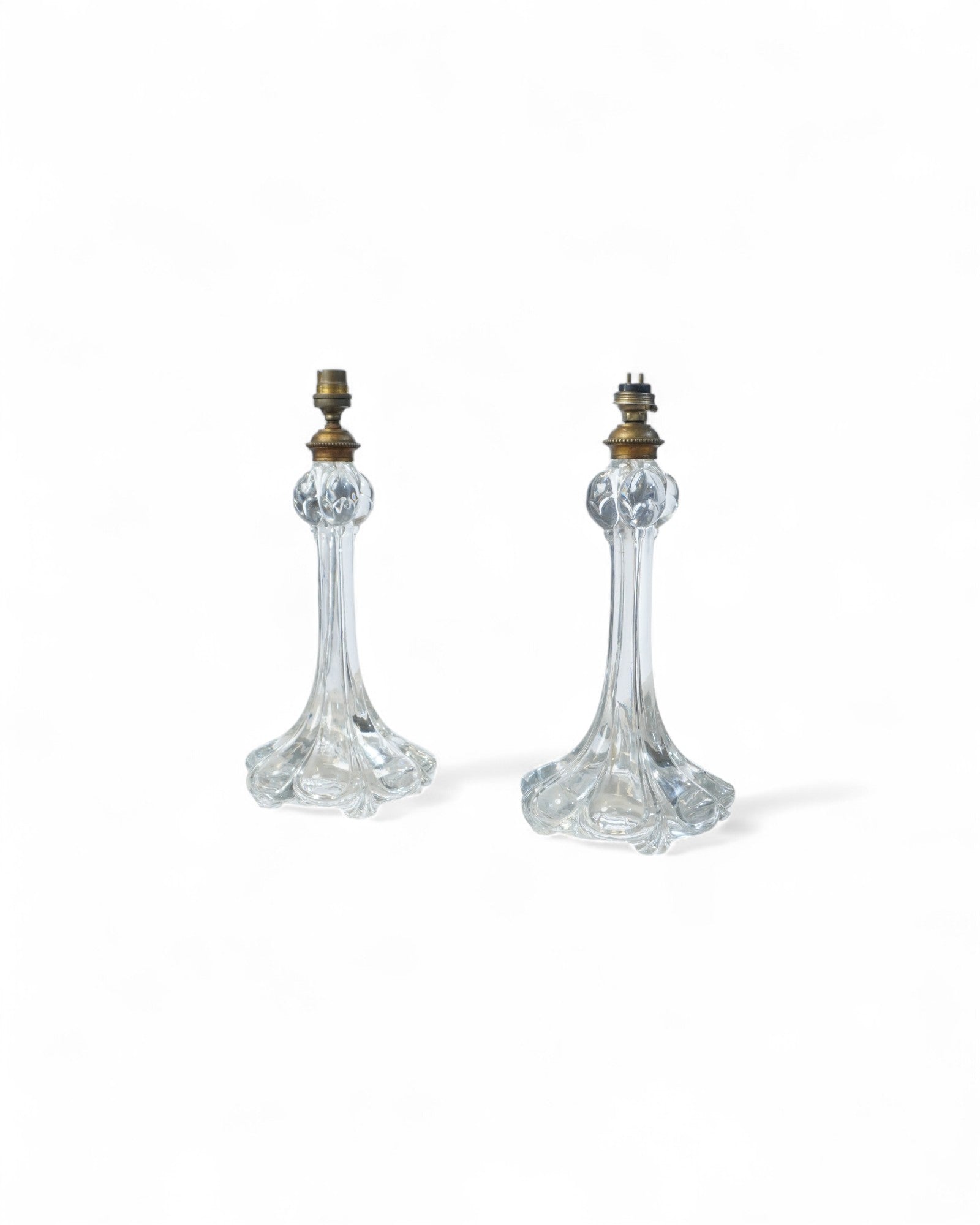 Rare Original BACCARAT Crystal Table Lamps C. 1930s - Set of 2