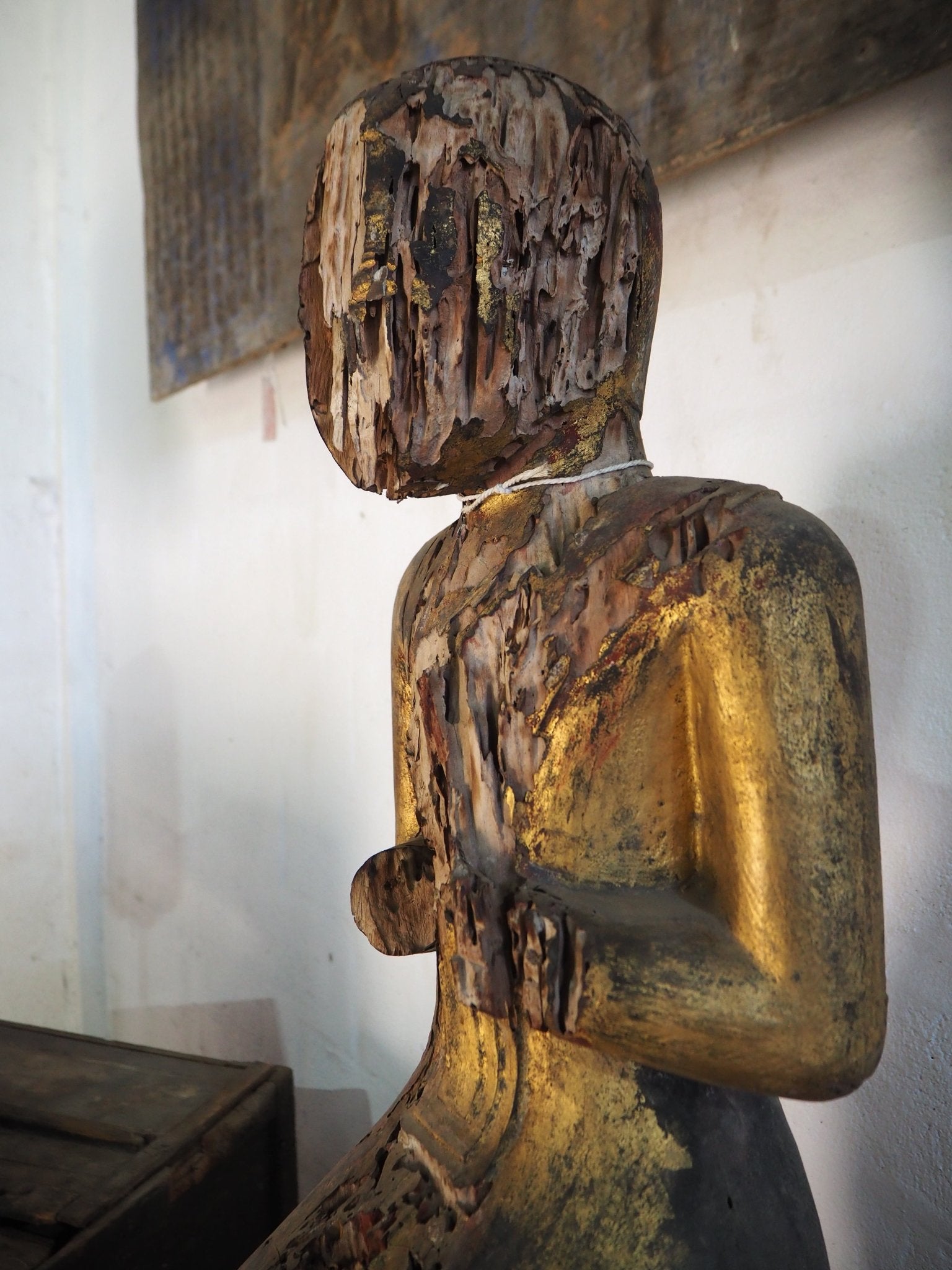 Antique Burmese Seated Buddha Figure - Surround Living - 5