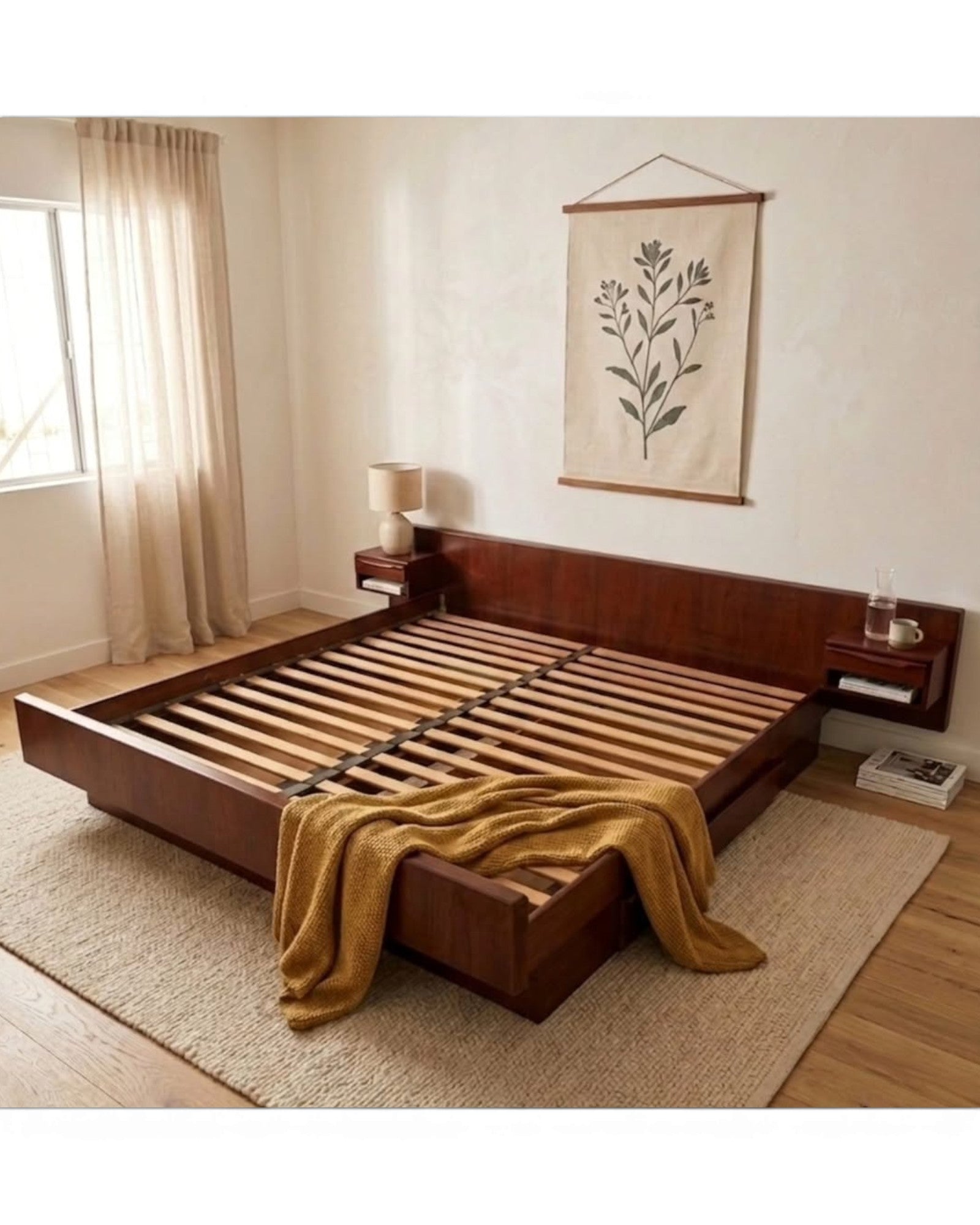 Danish Modern Teak King Size Bed