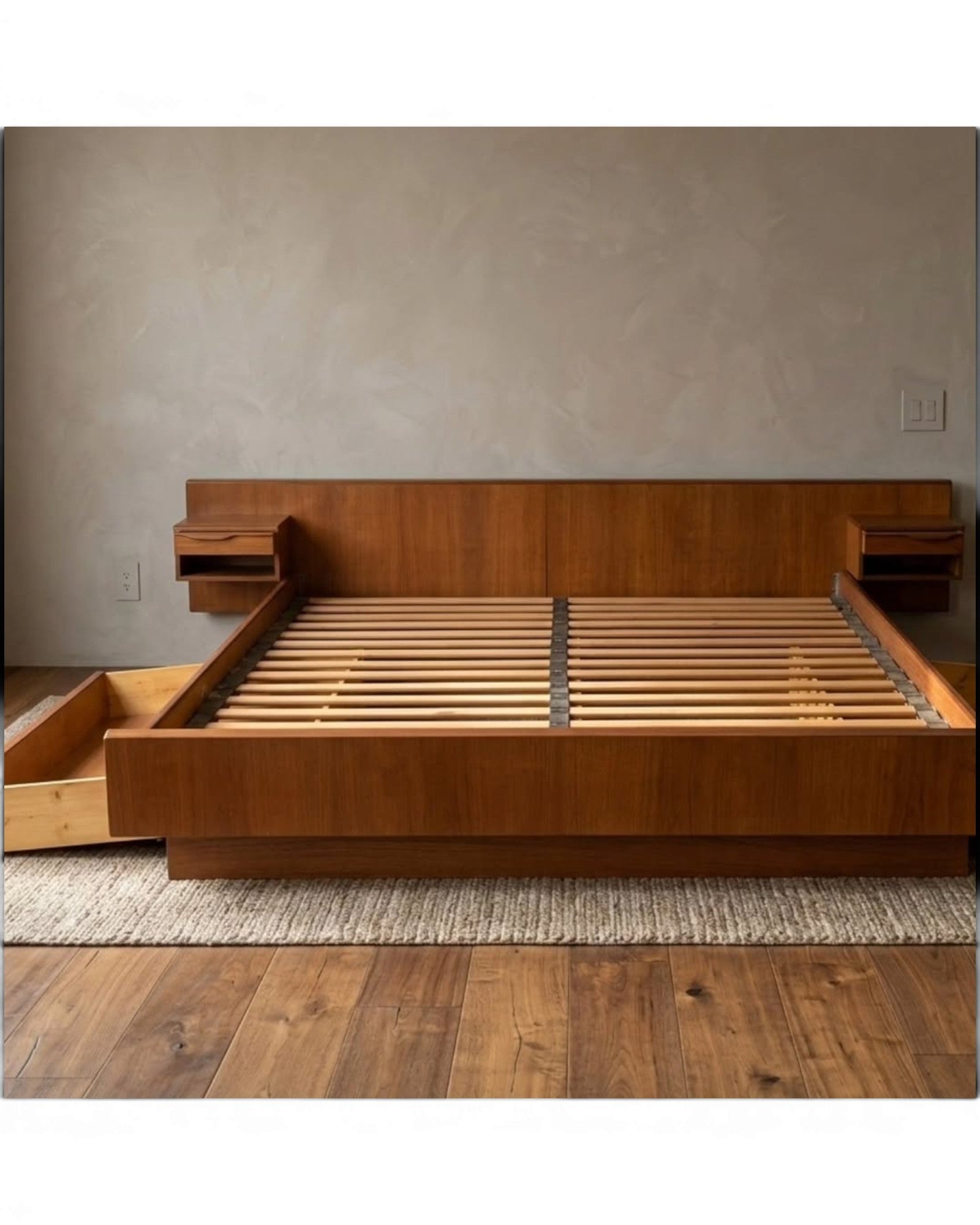Danish Modern Teak King Size Bed