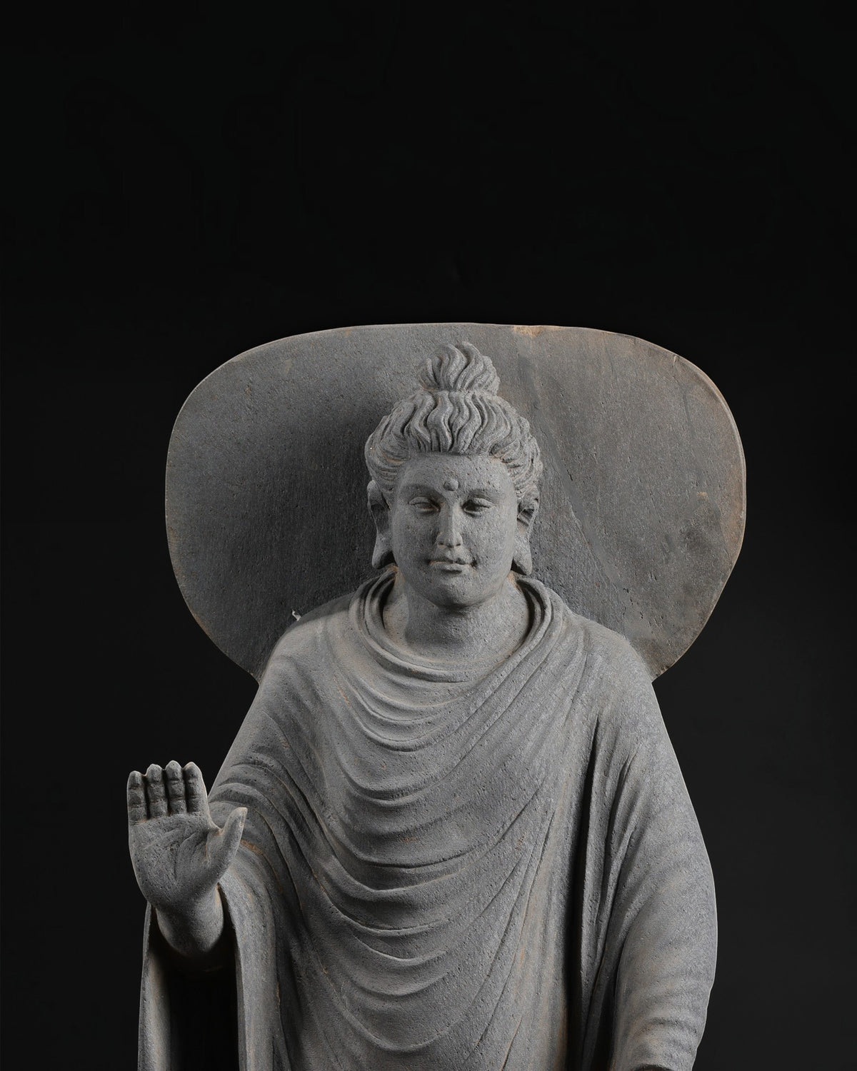 Ancient Gandhara Schist Figure of Standing Buddha