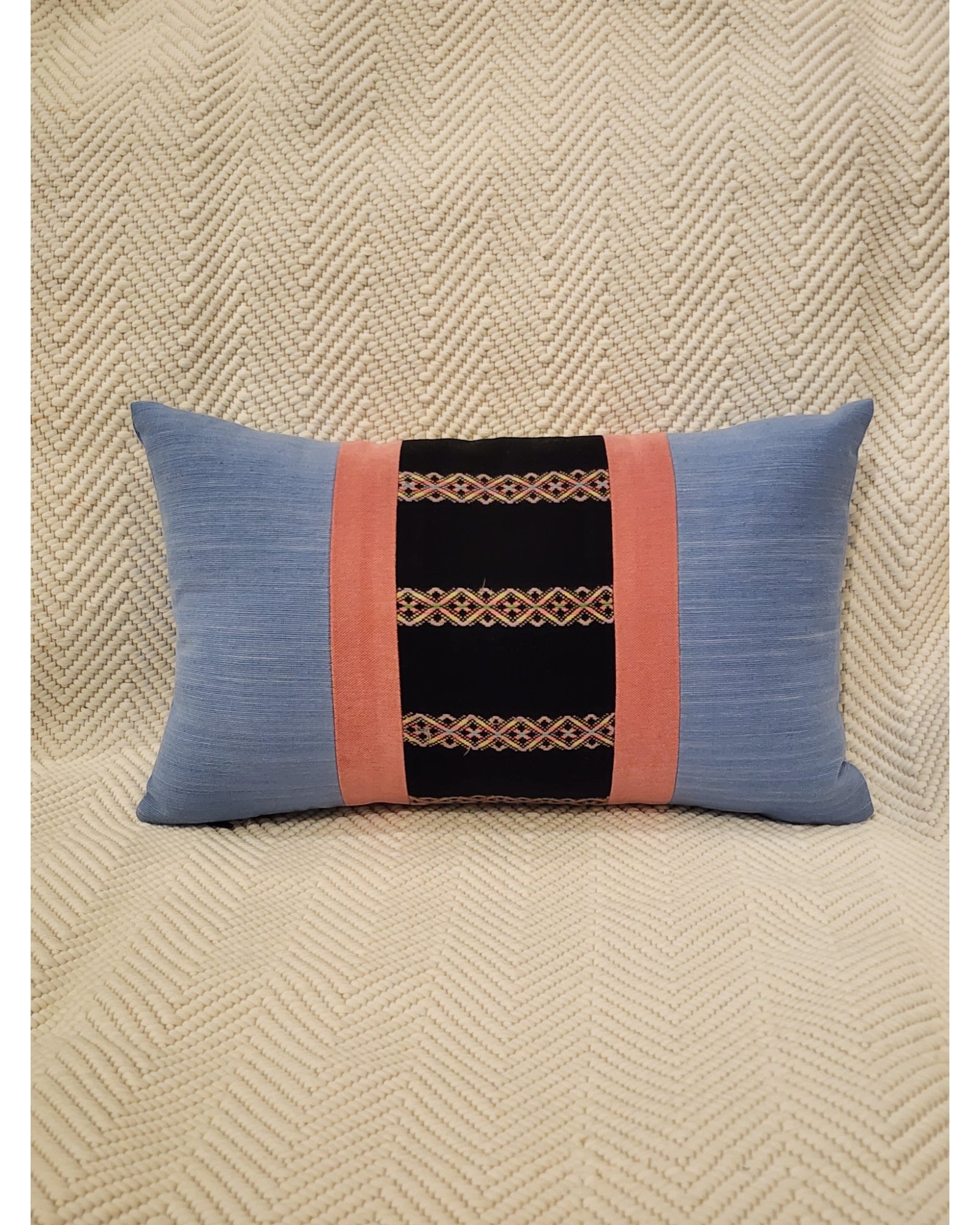 Chiang Mai Threads Lumbar Cushion - Light Blue