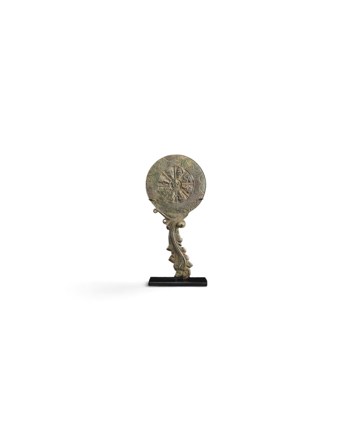 Old Himalayan Bronze Mirror Antiquities Pala Art