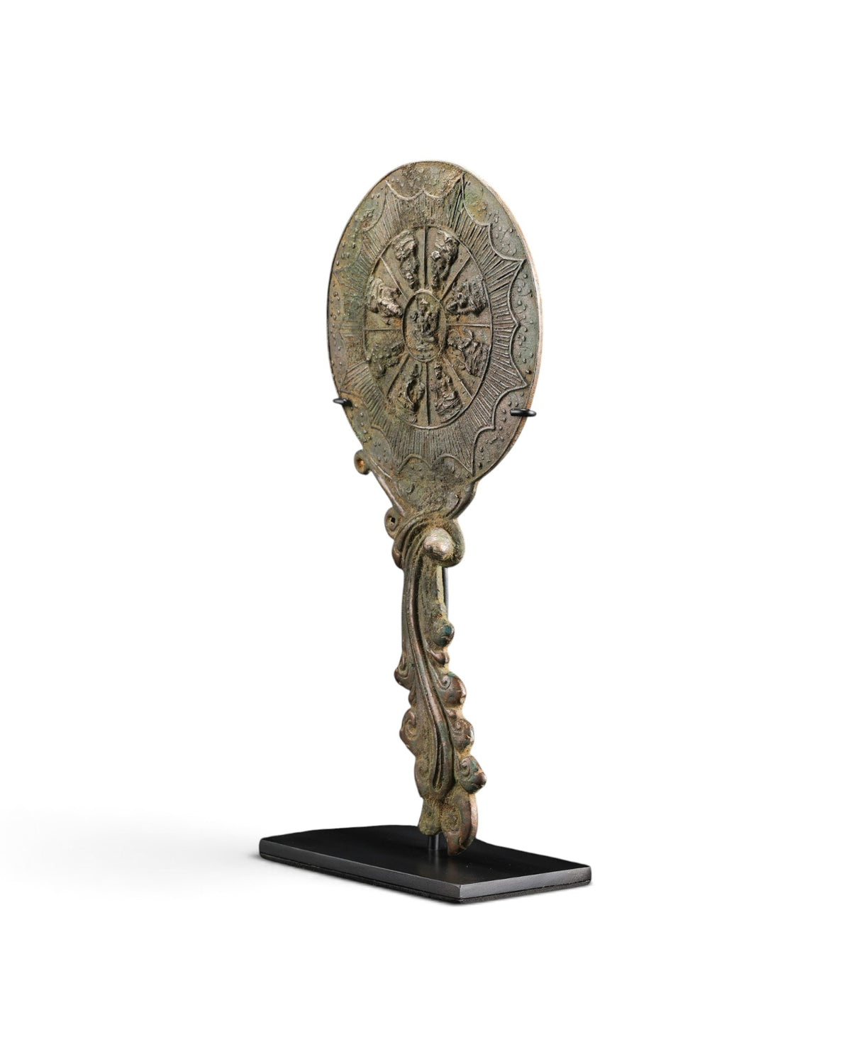 Old Himalayan Bronze Mirror Antiquities Pala Art