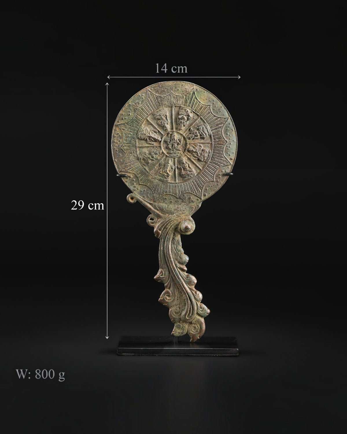 Old Himalayan Bronze Mirror Antiquities Pala Art