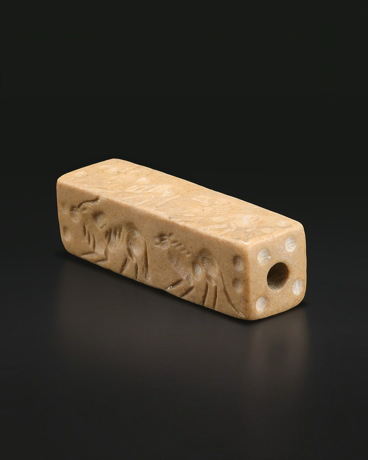 Old Antique Engraved Carved Agate Stone Stamp Seal Bead