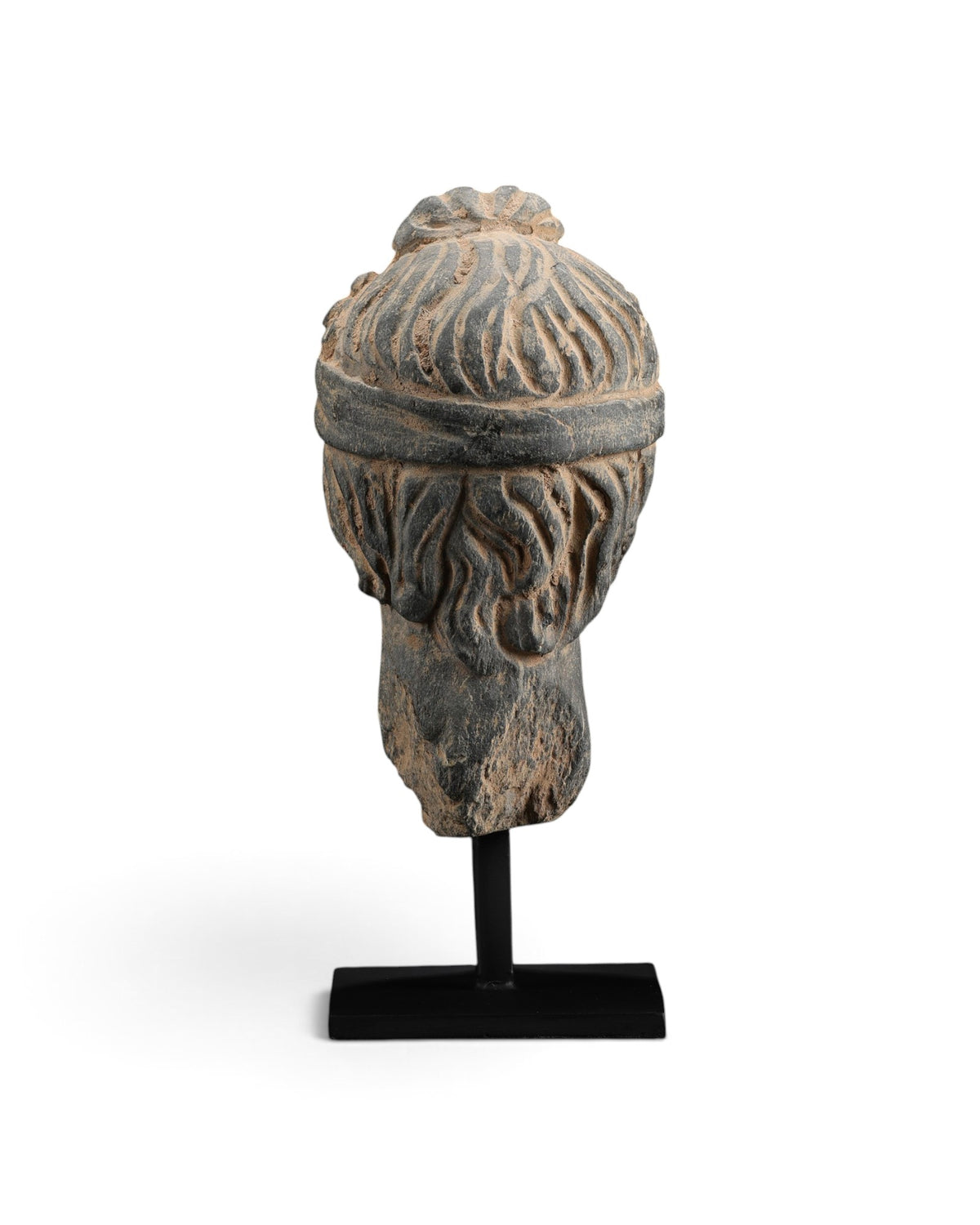 Antique Gandharan Schist Head of a Bodhisattva