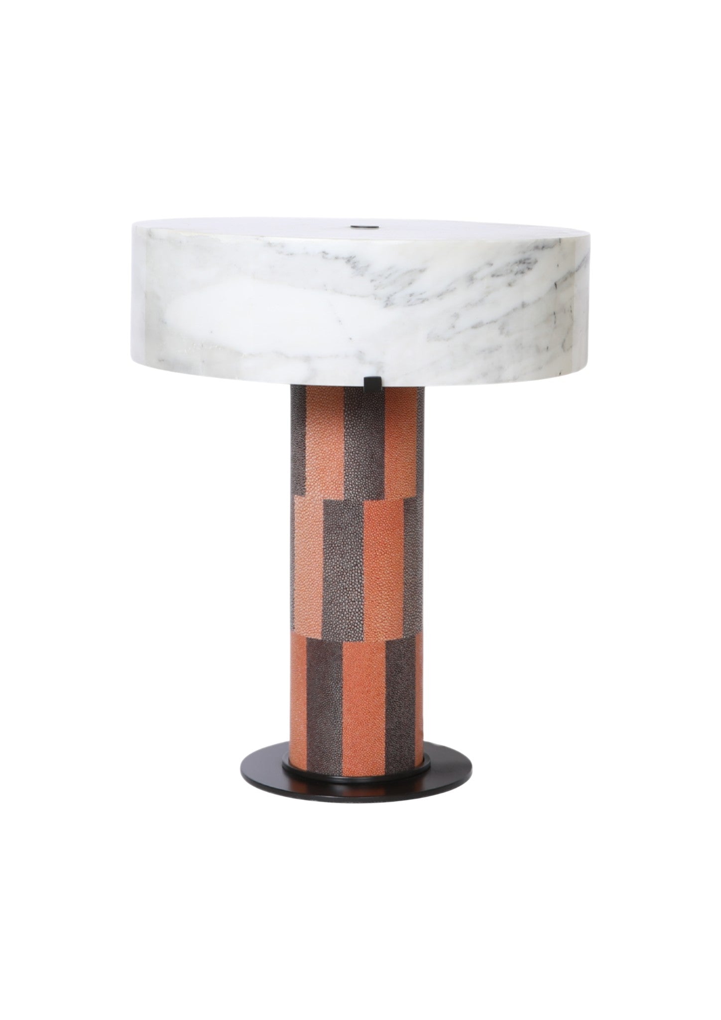 Edie Table Lamp I Shagreen Marble Lamp Shade - Orange & Grey - Surround Living - 2