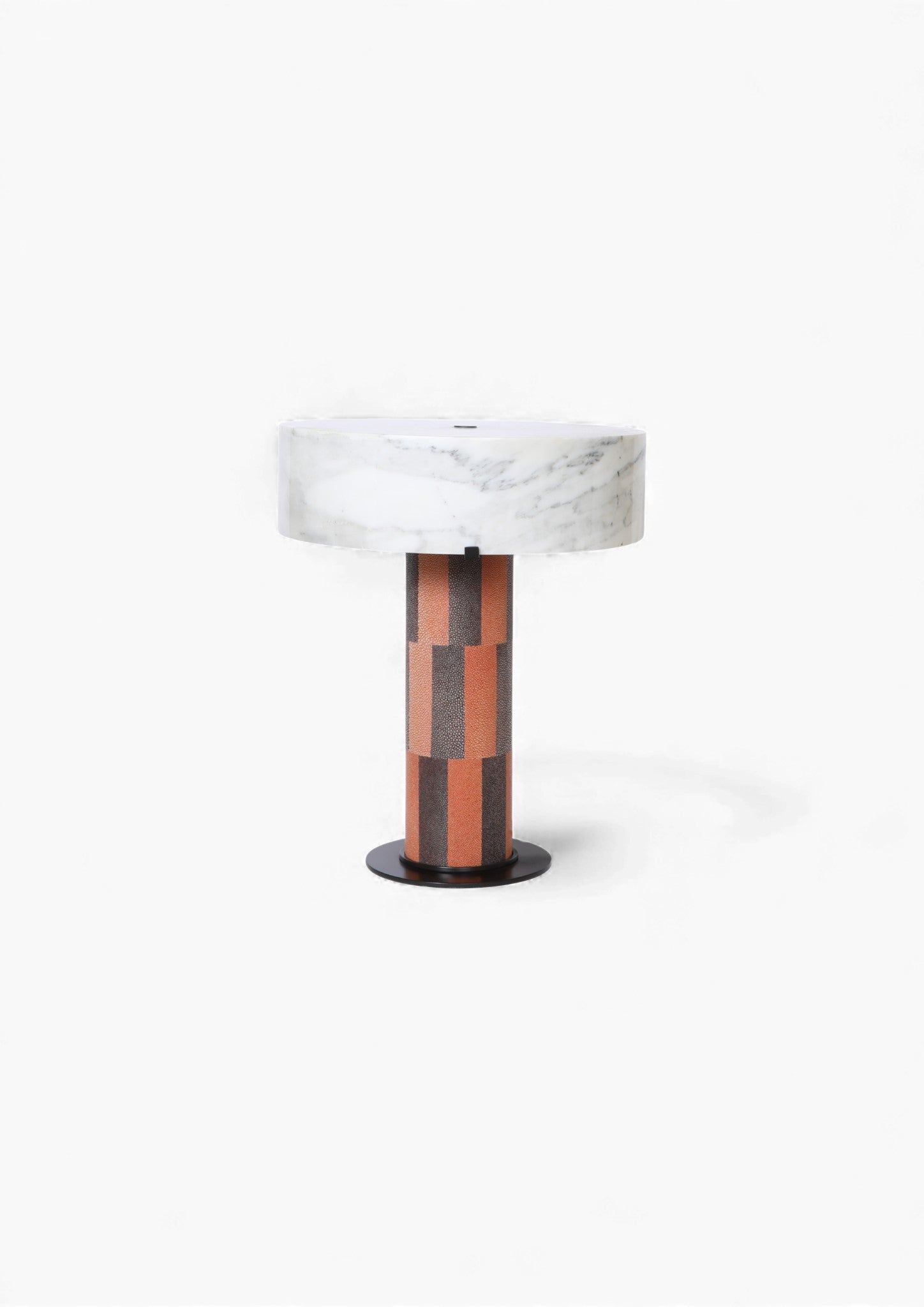 Edie Table Lamp I Shagreen Marble Lamp Shade - Orange & Grey - Surround Living - 1