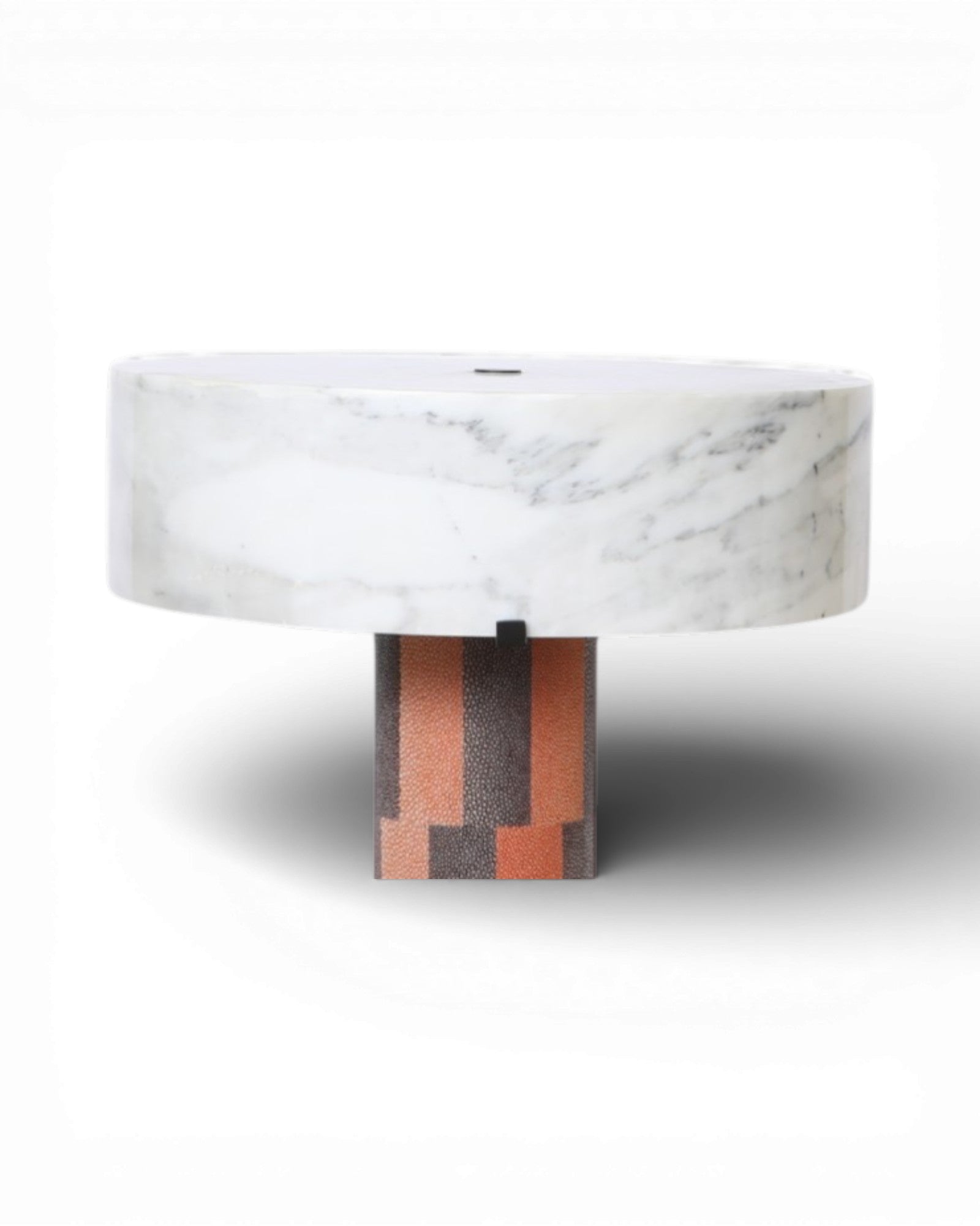 Edie Table Lamp I Shagreen Marble Lamp Shade - Orange & Grey - Surround Living - 3