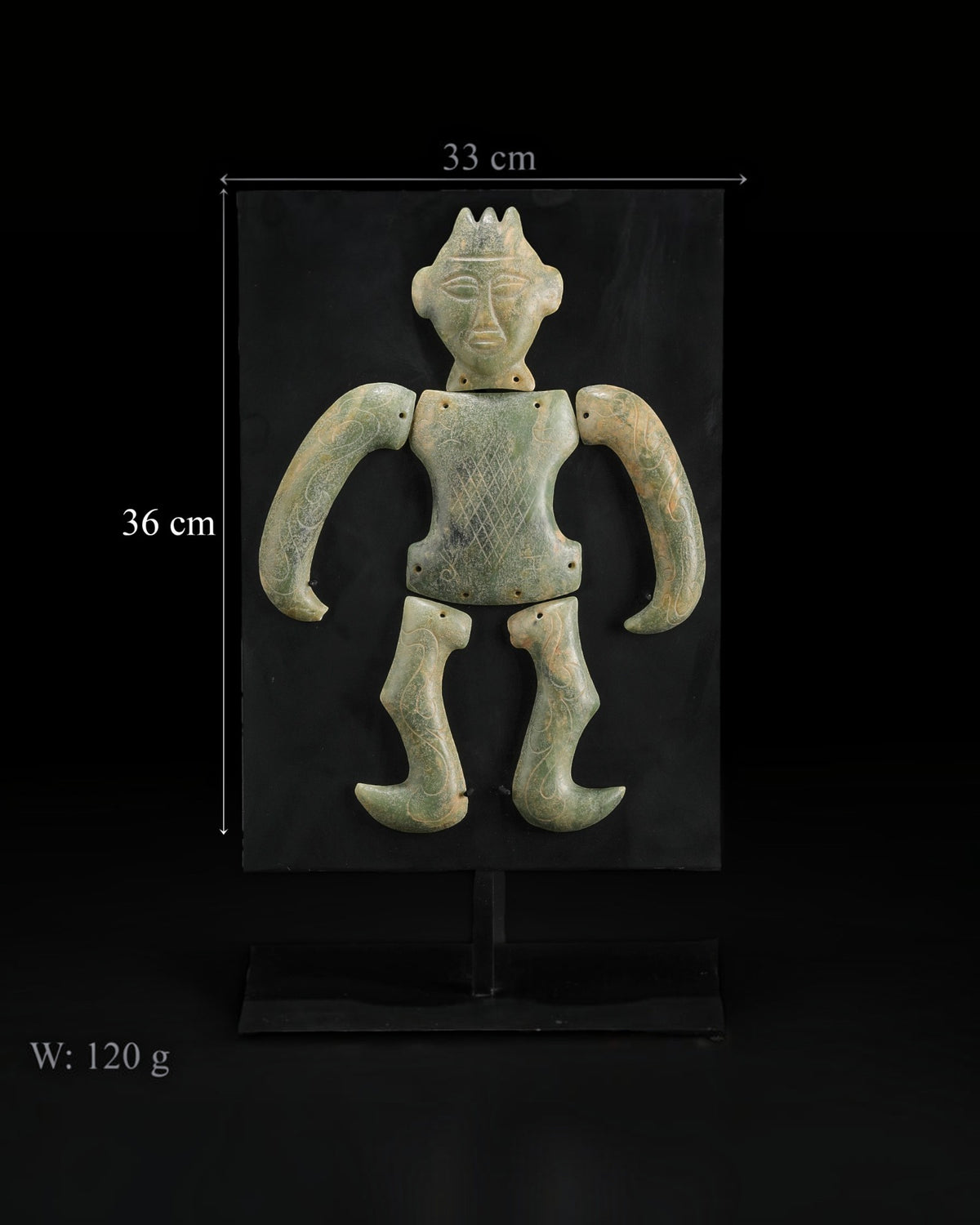 Carved Jade Stone Anthropomorphic Effigy Figure
