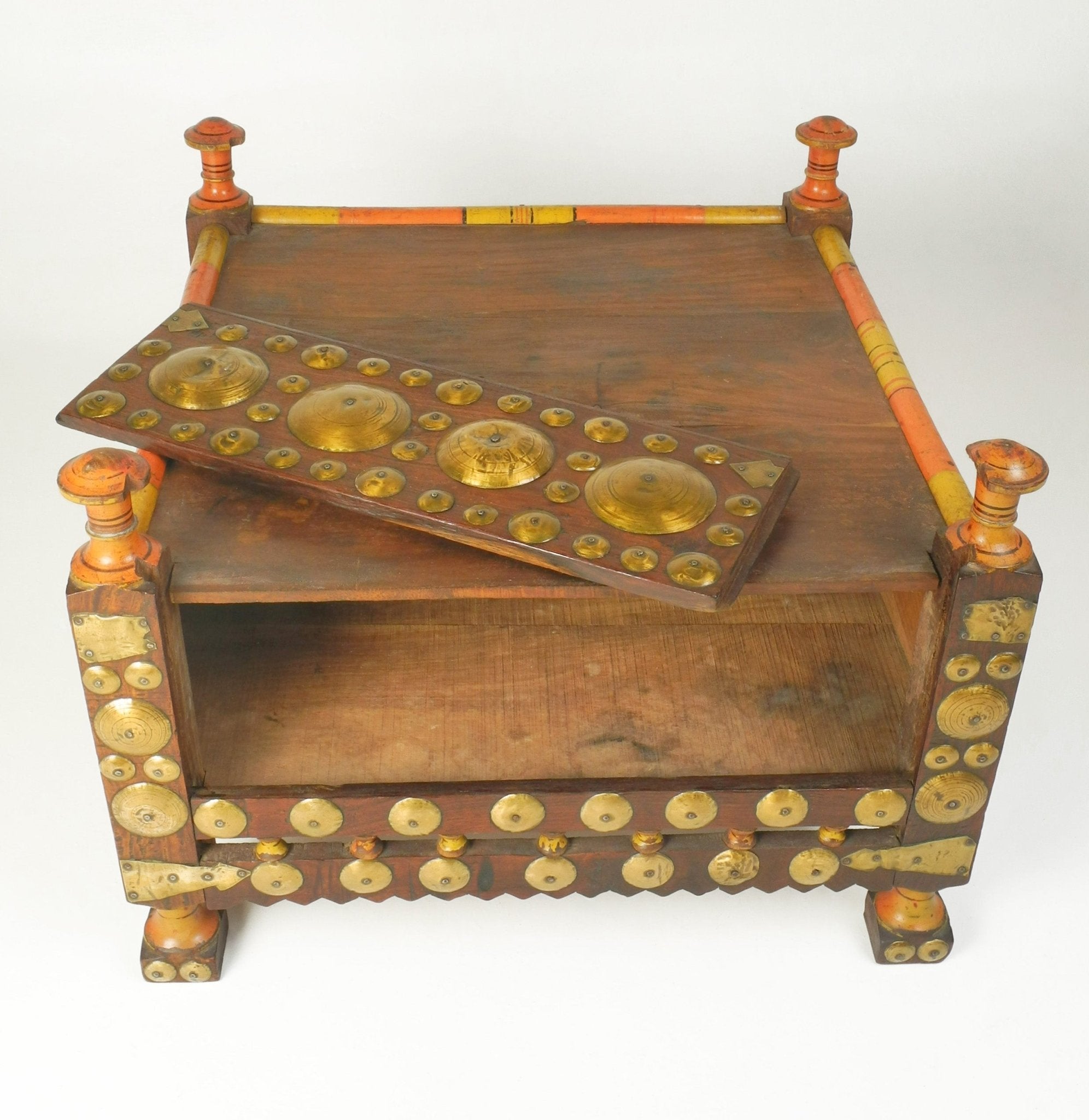 Early 20th - Century Punjab Brass - Studded Tea Table - Surround Living - 4