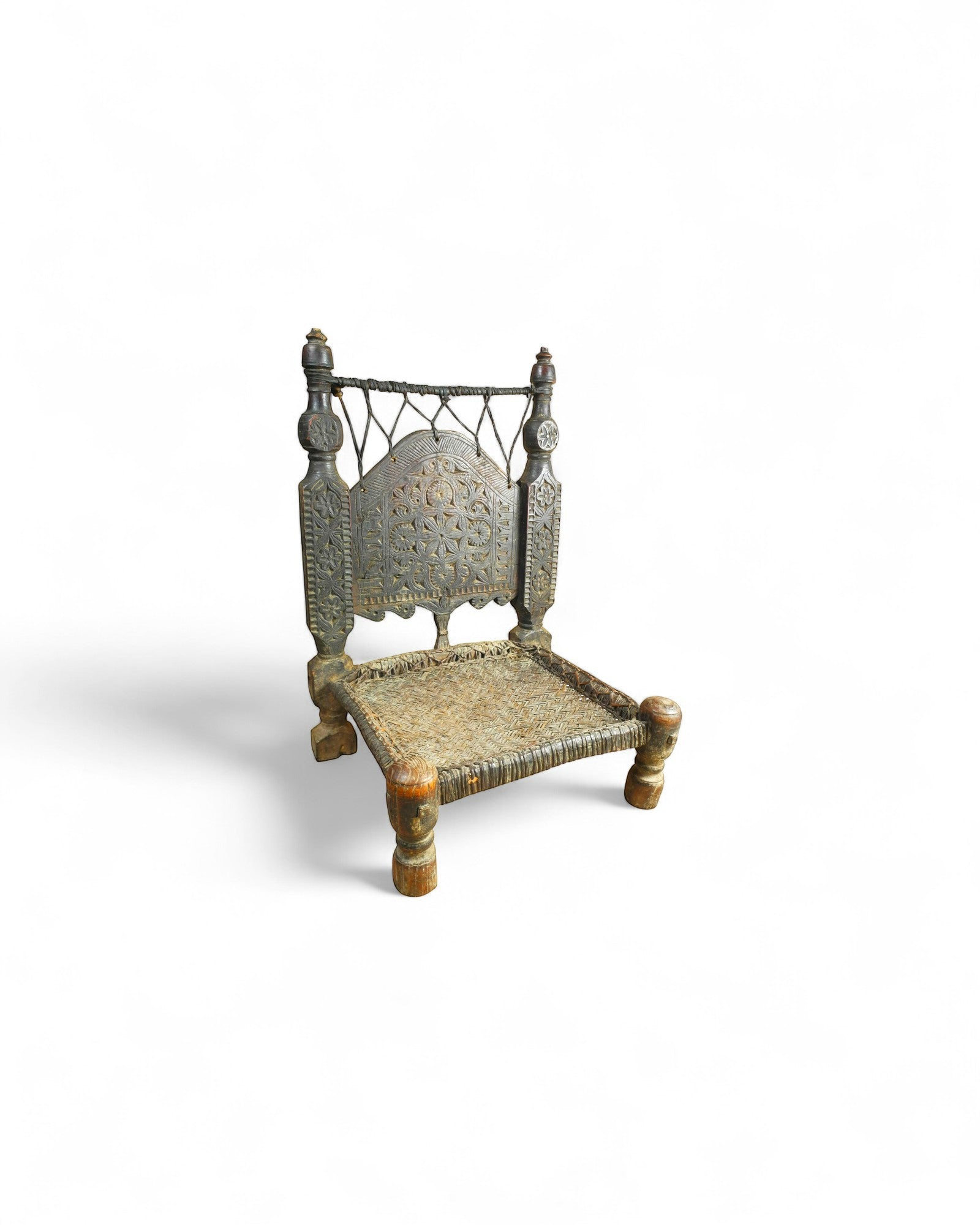 Swat Valley Low Chair with Leather - Woven Seat - Surround Living - 1