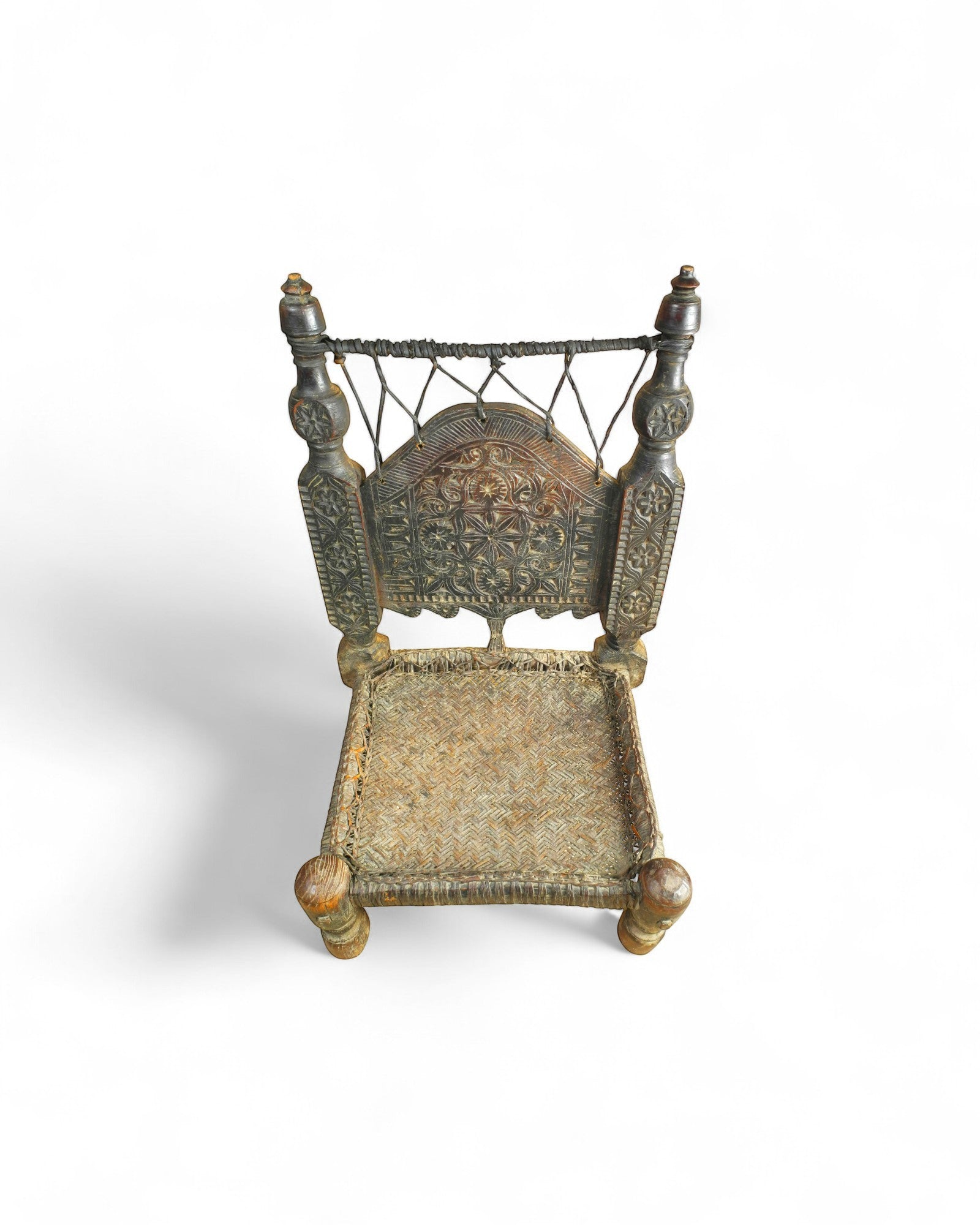 Swat Valley Low Chair with Leather - Woven Seat - Surround Living - 3