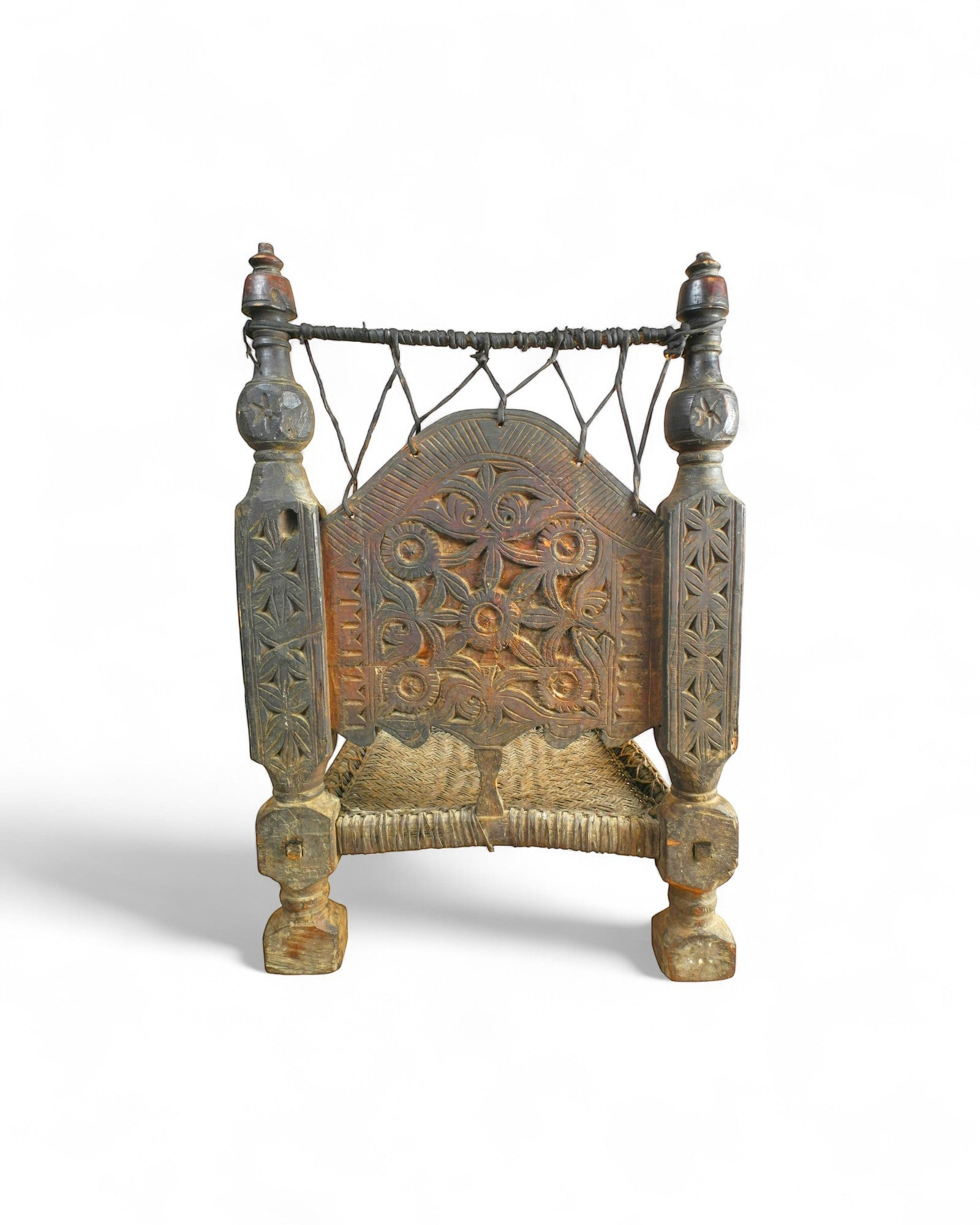 Swat Valley Low Chair with Leather - Woven Seat - Surround Living - 4