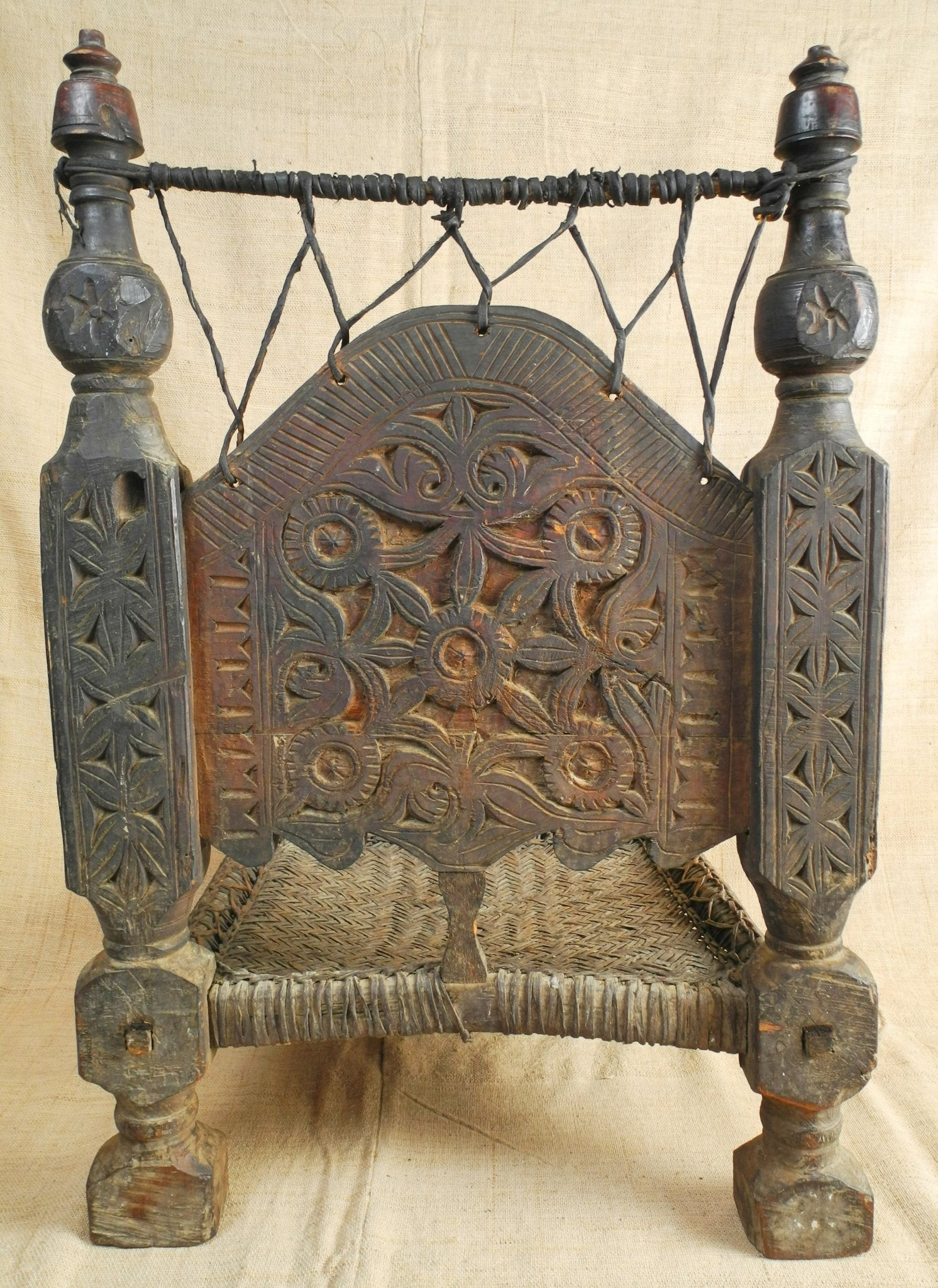 Swat Valley Low Chair with Leather - Woven Seat - Surround Living - 7
