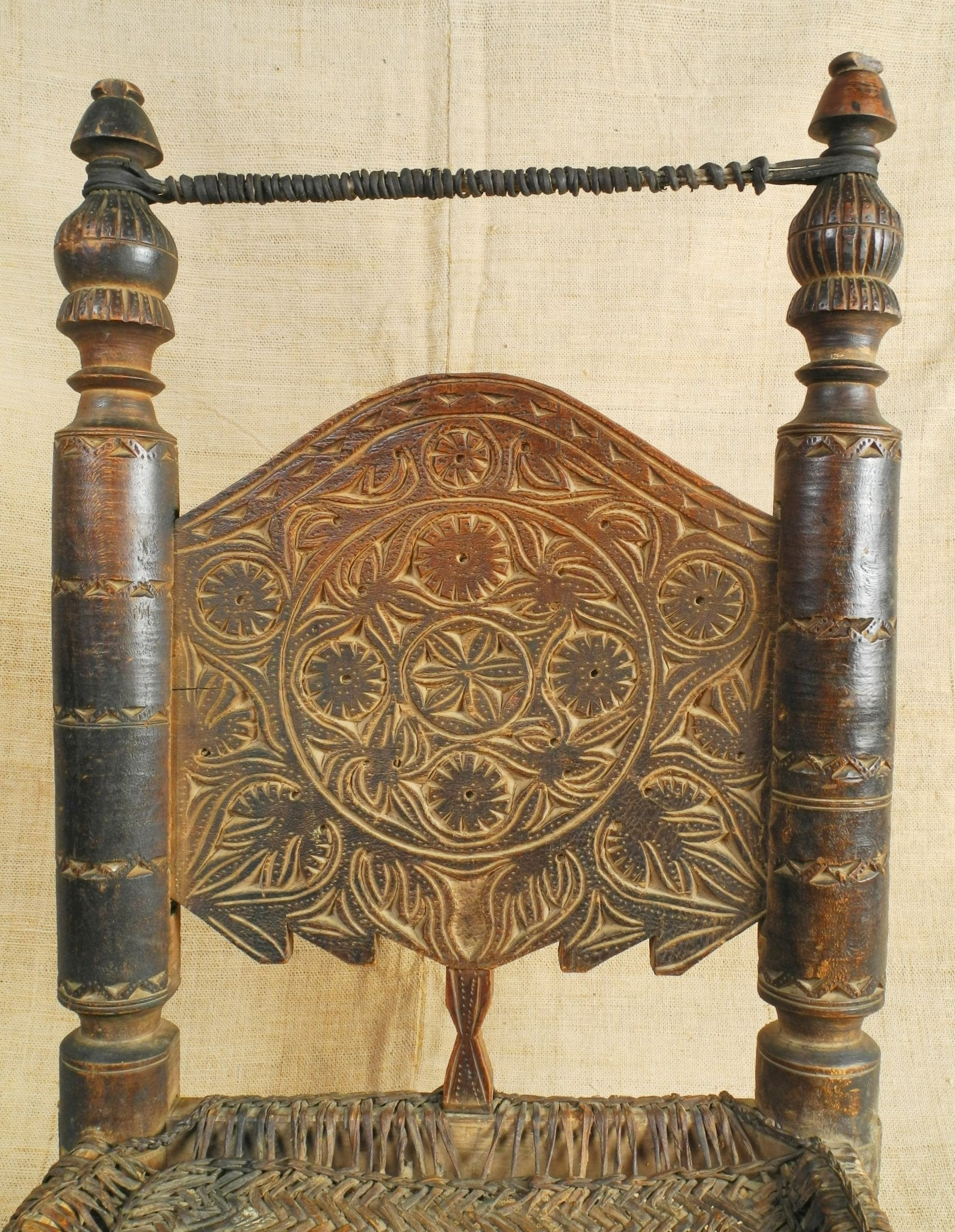 Matta Village Low Chair with Leather - Woven Seat — Swat Valley - Surround Living - 6