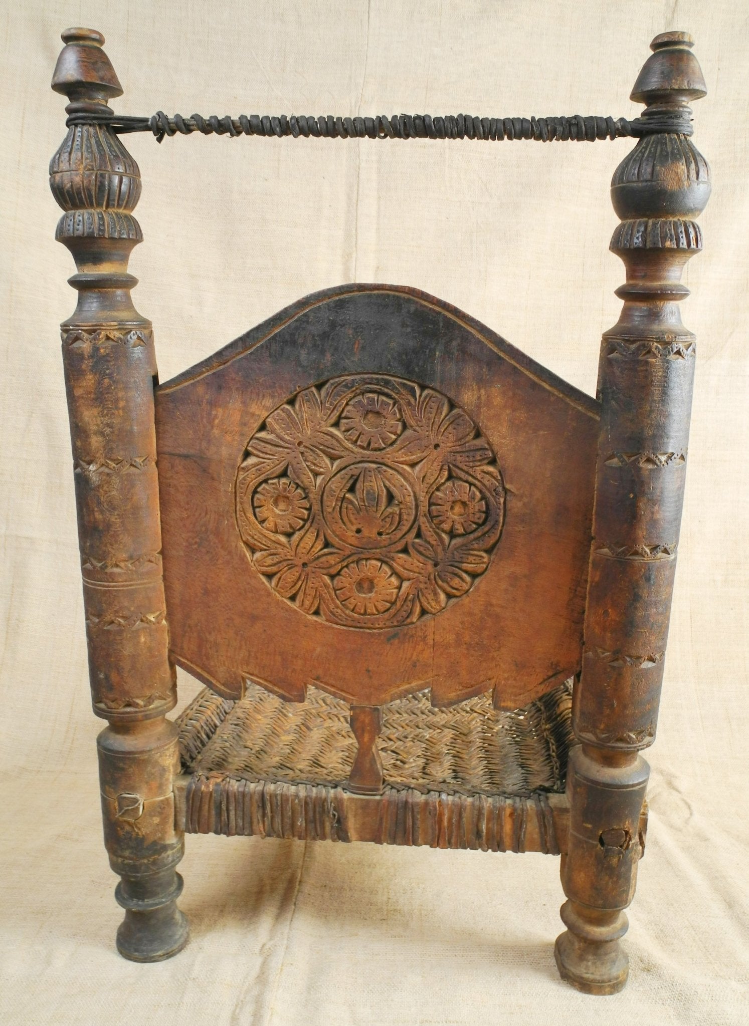 Matta Village Low Chair with Leather - Woven Seat — Swat Valley - Surround Living - 5