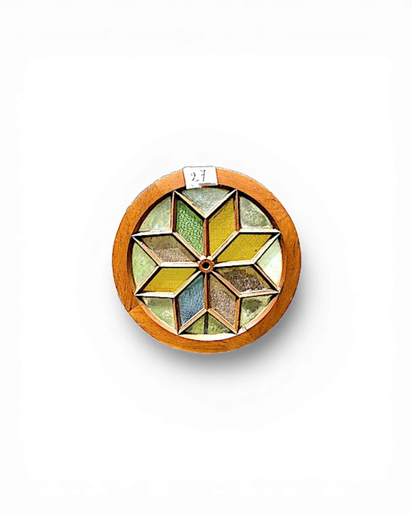 Antique Bull’s-Eye Rondel Windows with Geometric Starburst Design