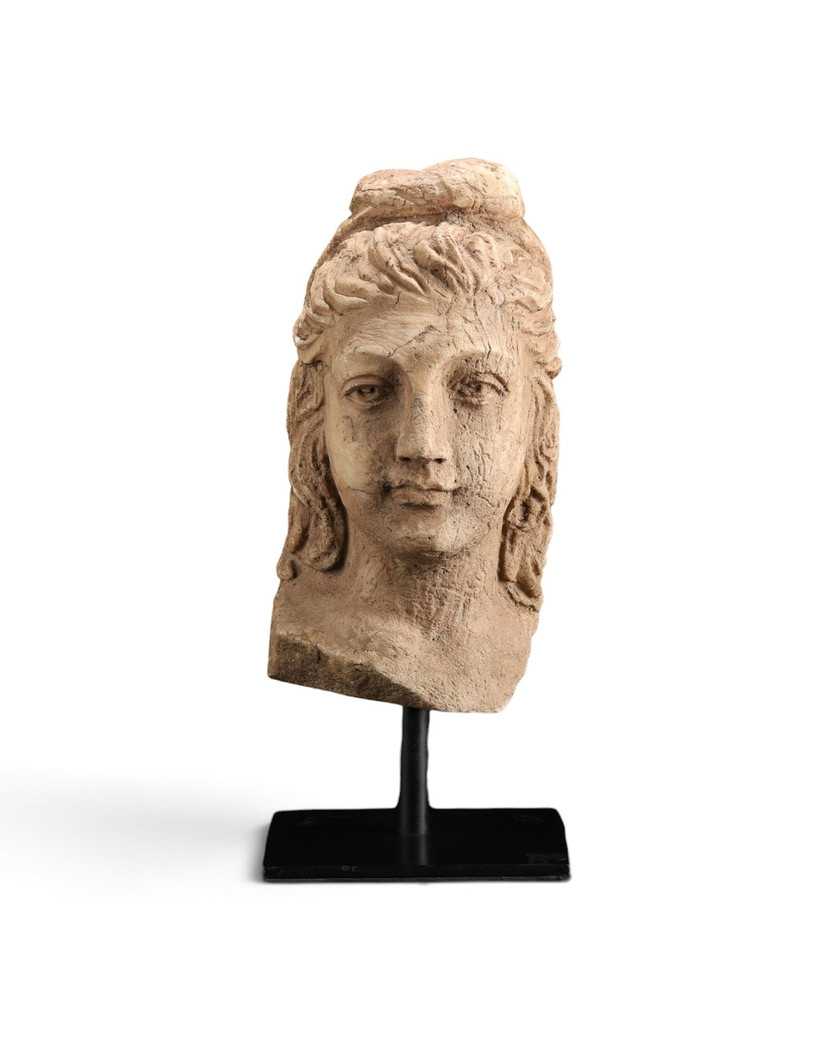 Antique Roman Marble Stone Bust of a Female Figure Sculpture