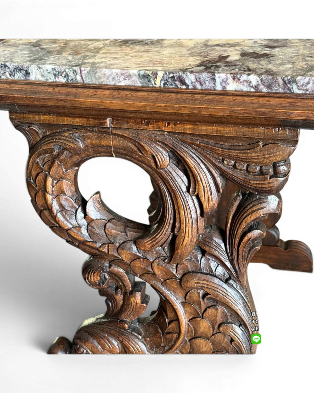 19th Century Dolphins Carved Side Table - Surround Living - 3