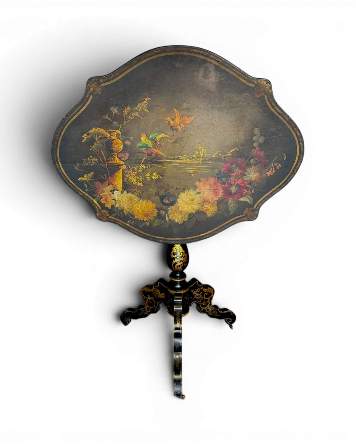 19th Century English Lacquer & Papier-Mache Tiltop Table - Surround Living - 2