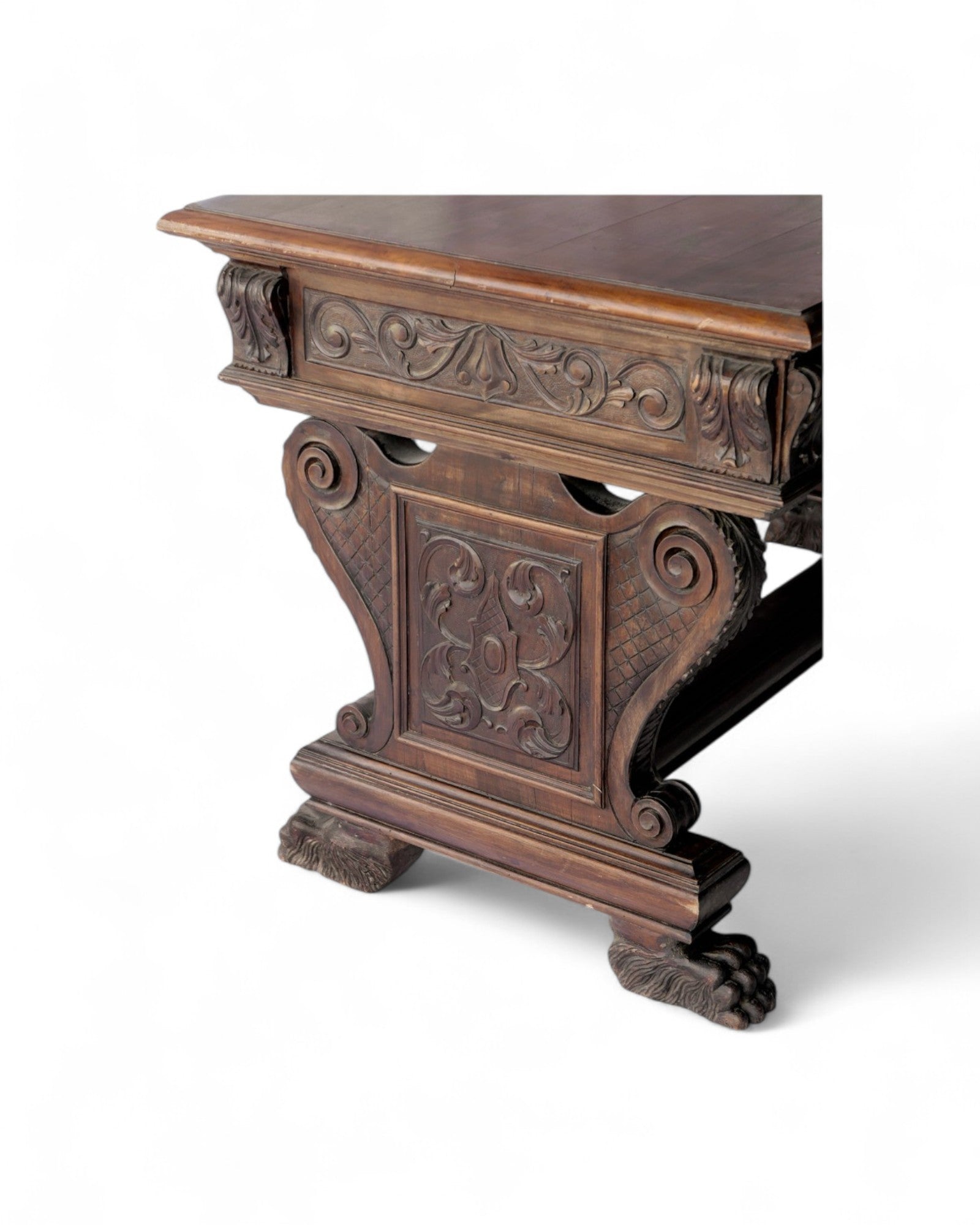 Hand Carved Italian Renaissance Revival Desk or Library table.