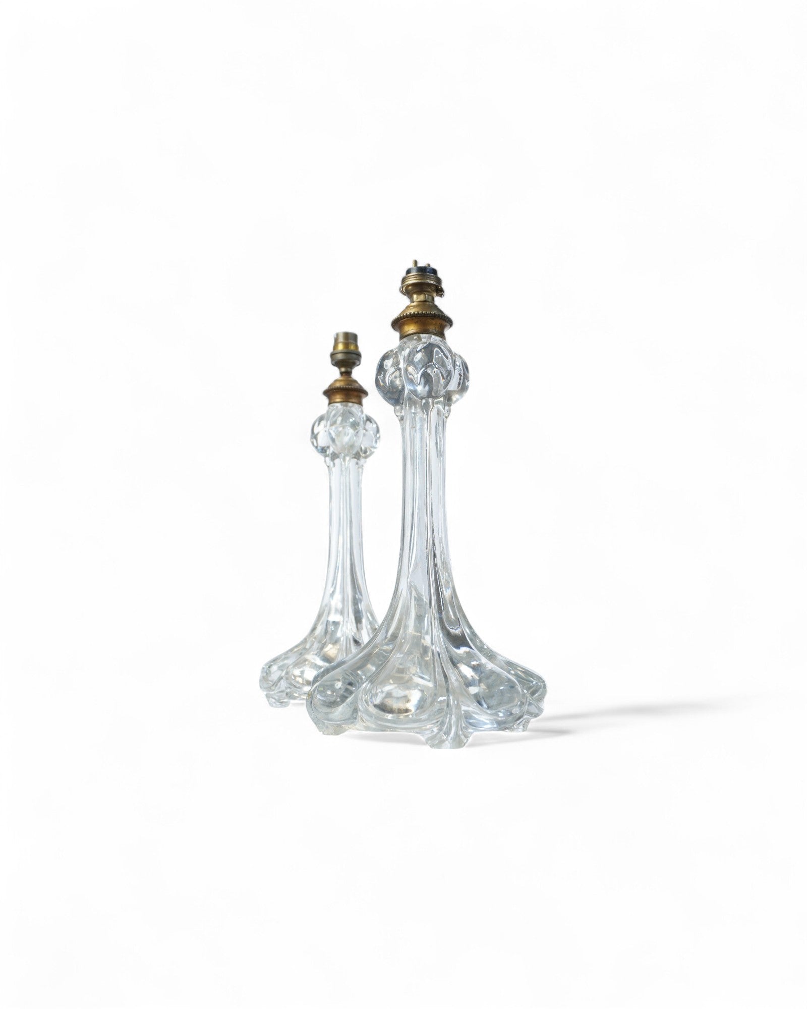 Rare Original BACCARAT Crystal Table Lamps C. 1930s - Set of 2