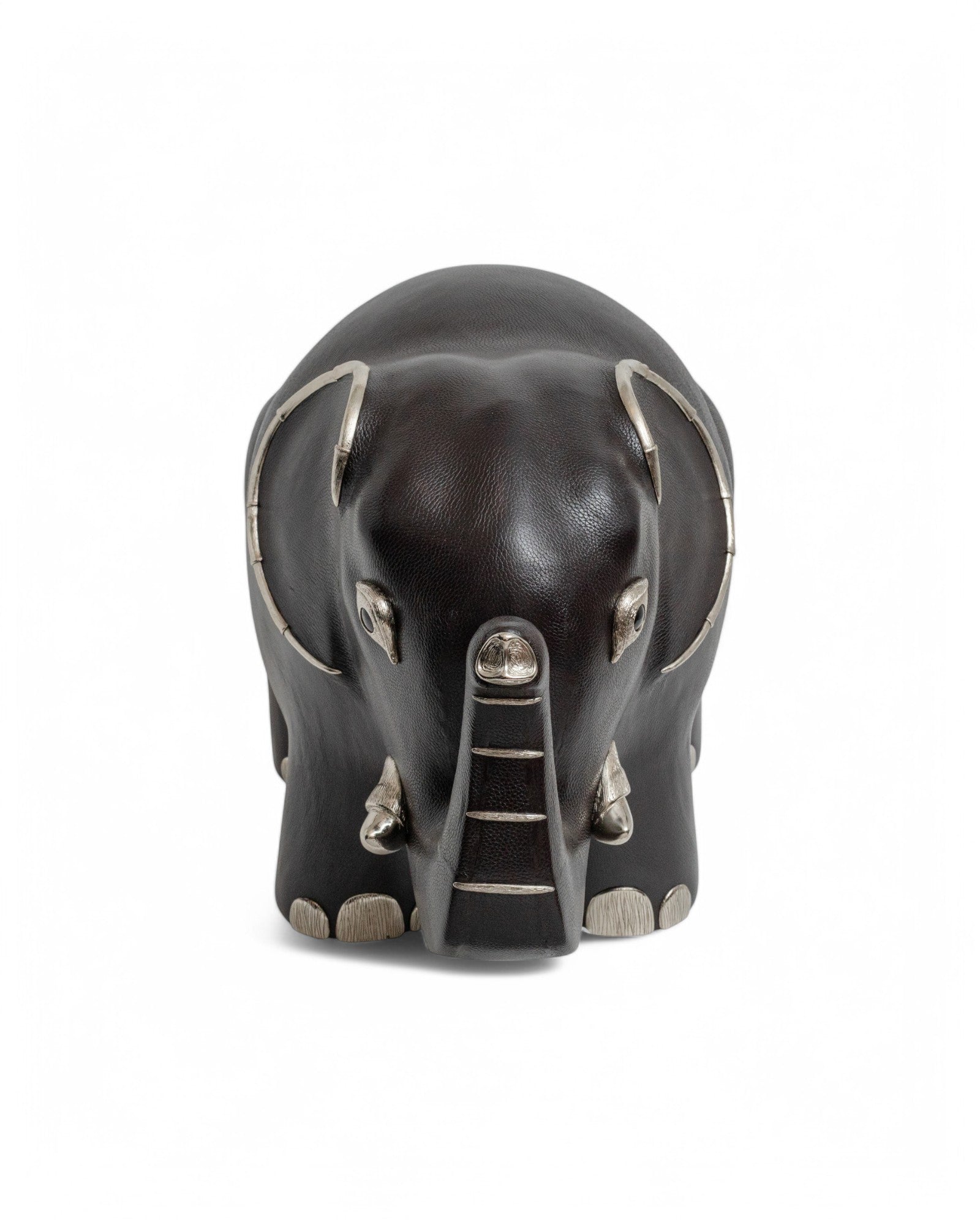 Brown Leather Elephant Stool #222