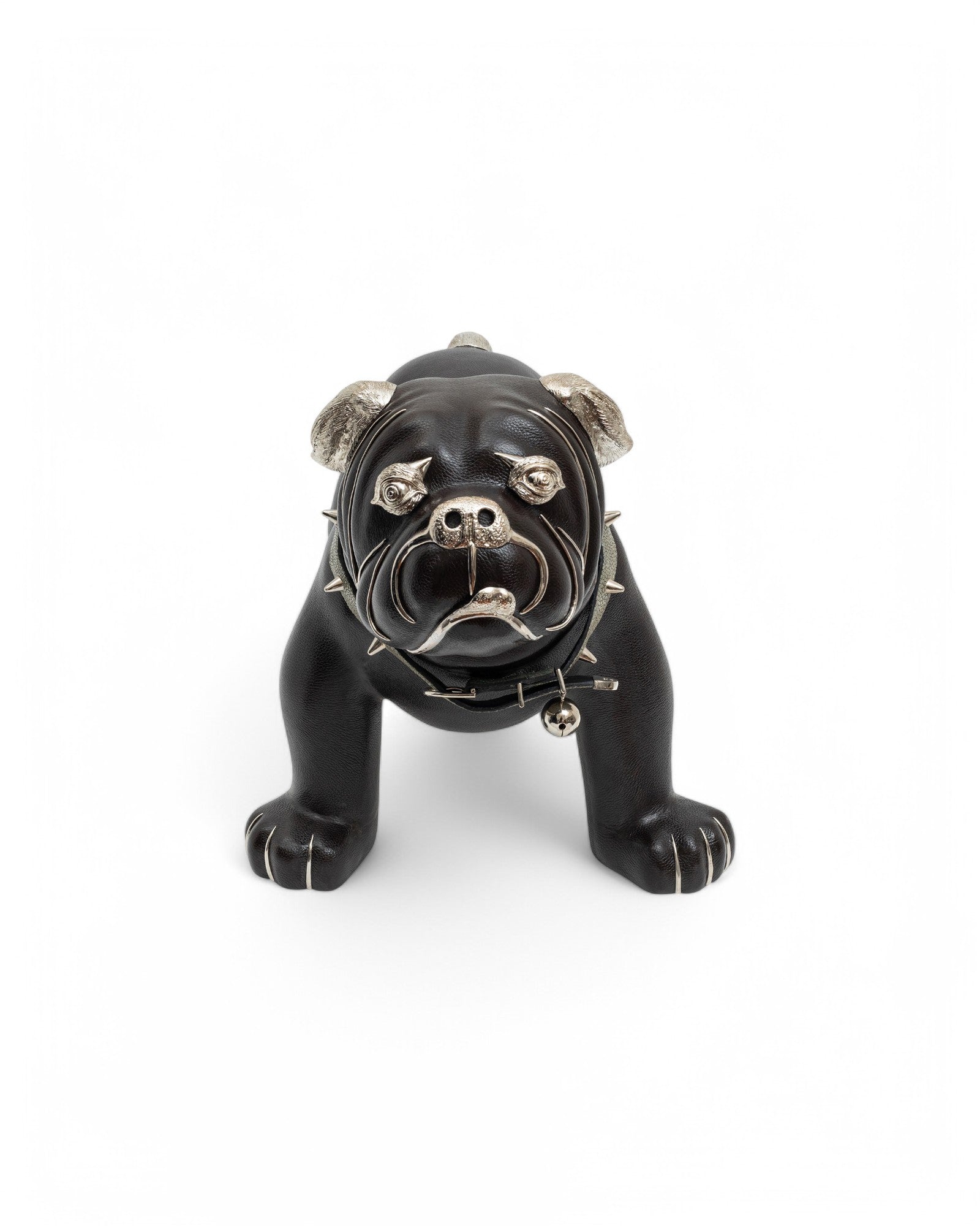 Brown Leather Bulldog Stool #243
