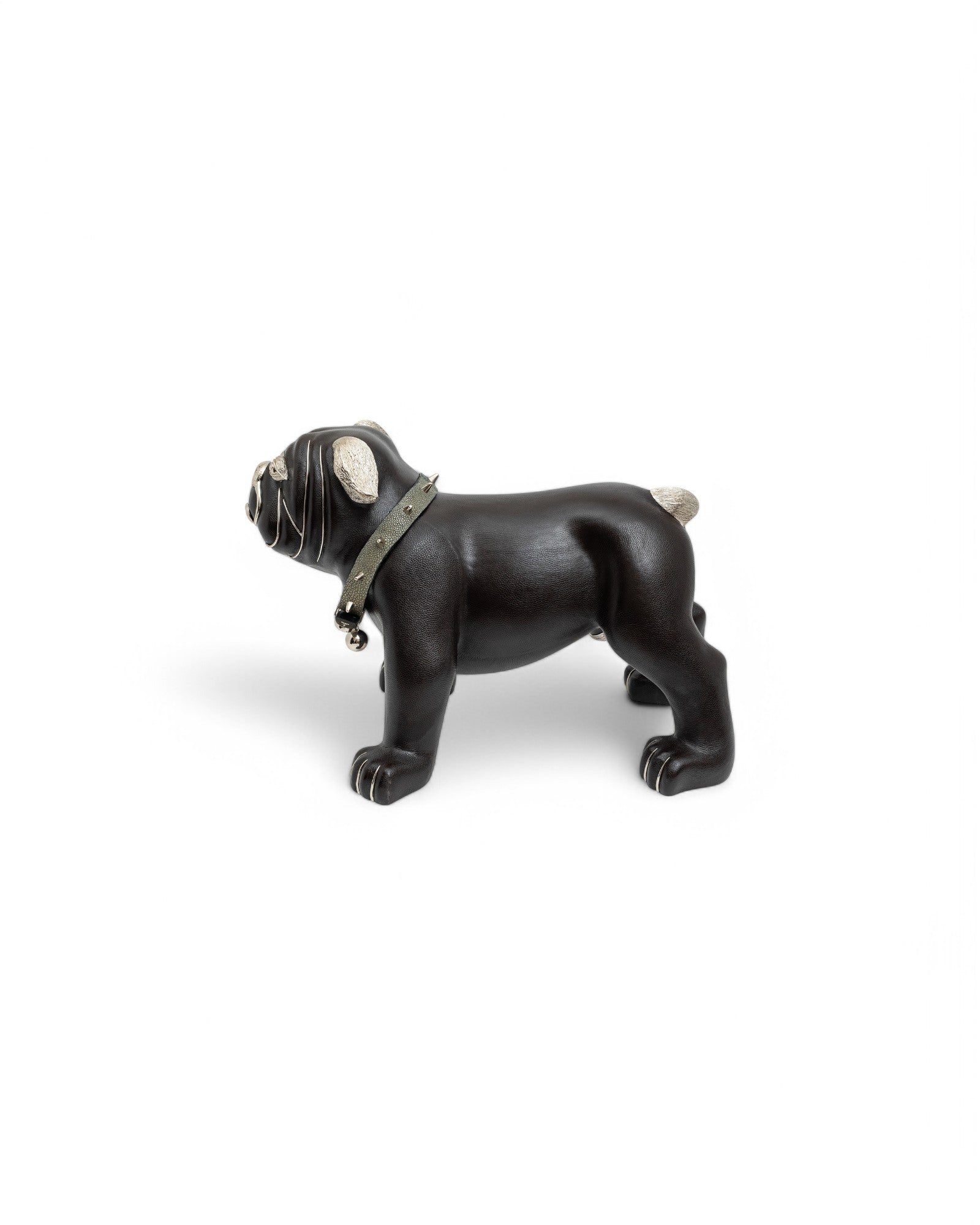 Brown Leather Bulldog Stool #243