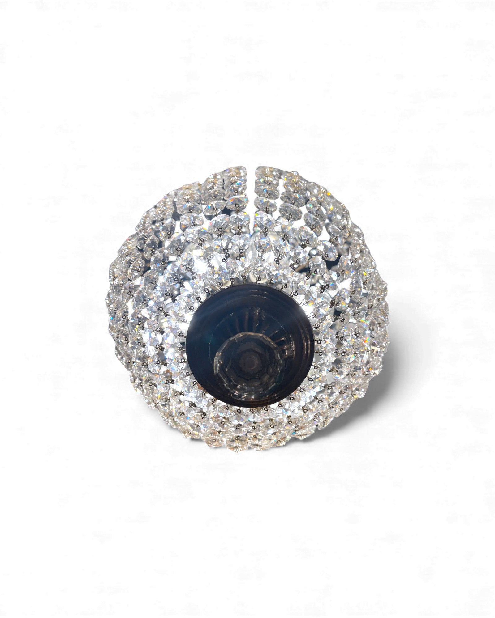 Basket-Shaped Crystal Chandelier