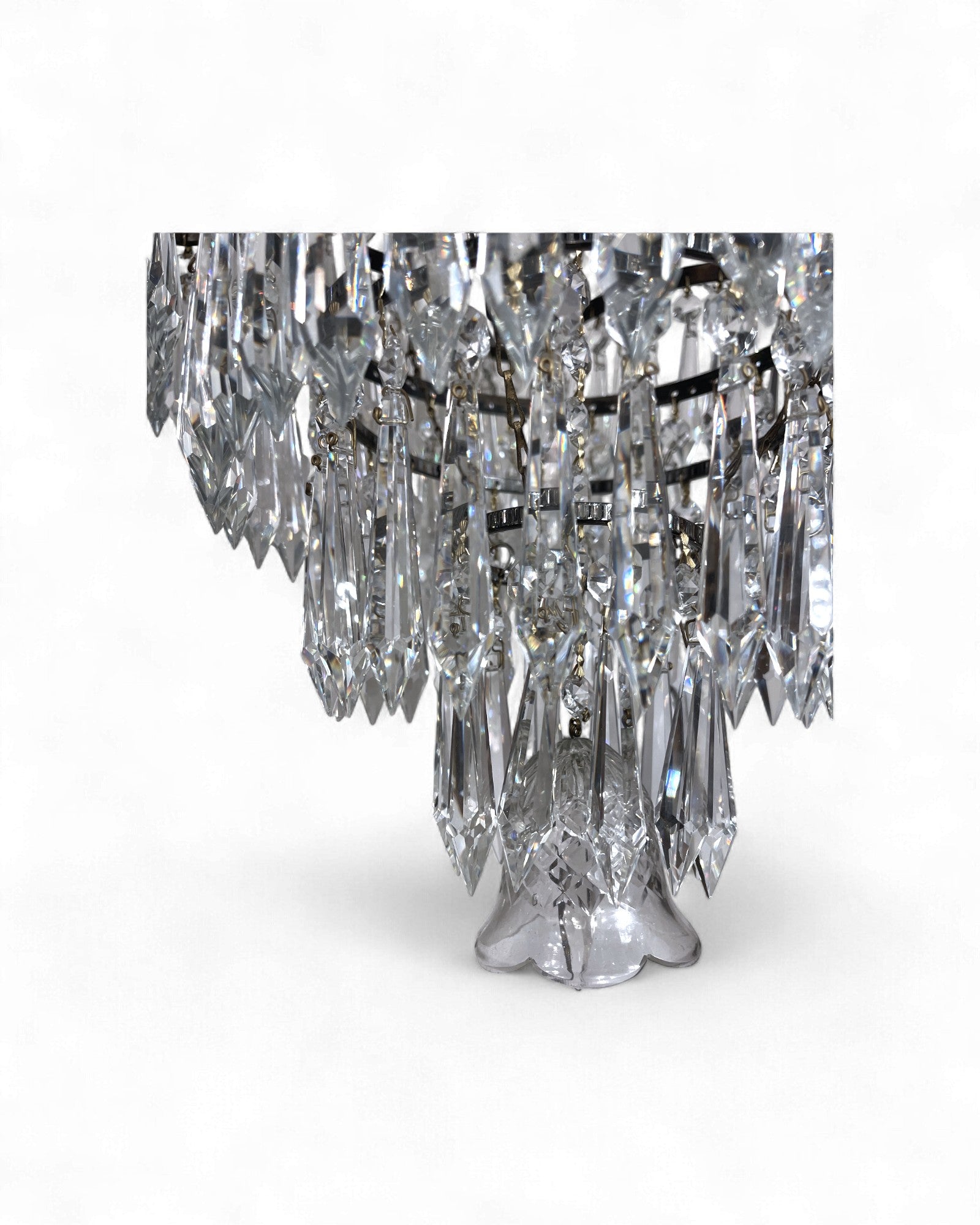 Vintage Multi-Tier Bohemian Crystal Chandelier