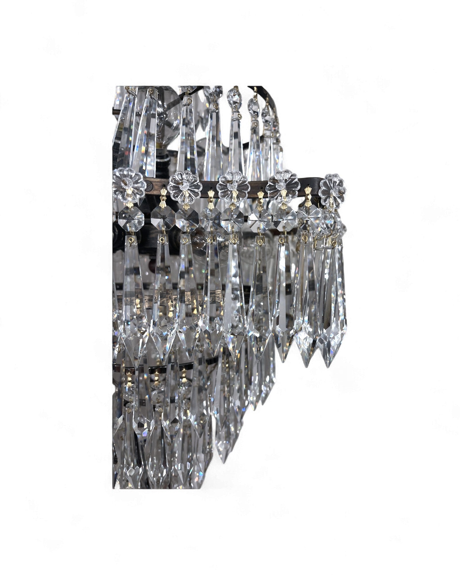 Vintage Multi-Tier Bohemian Crystal Chandelier