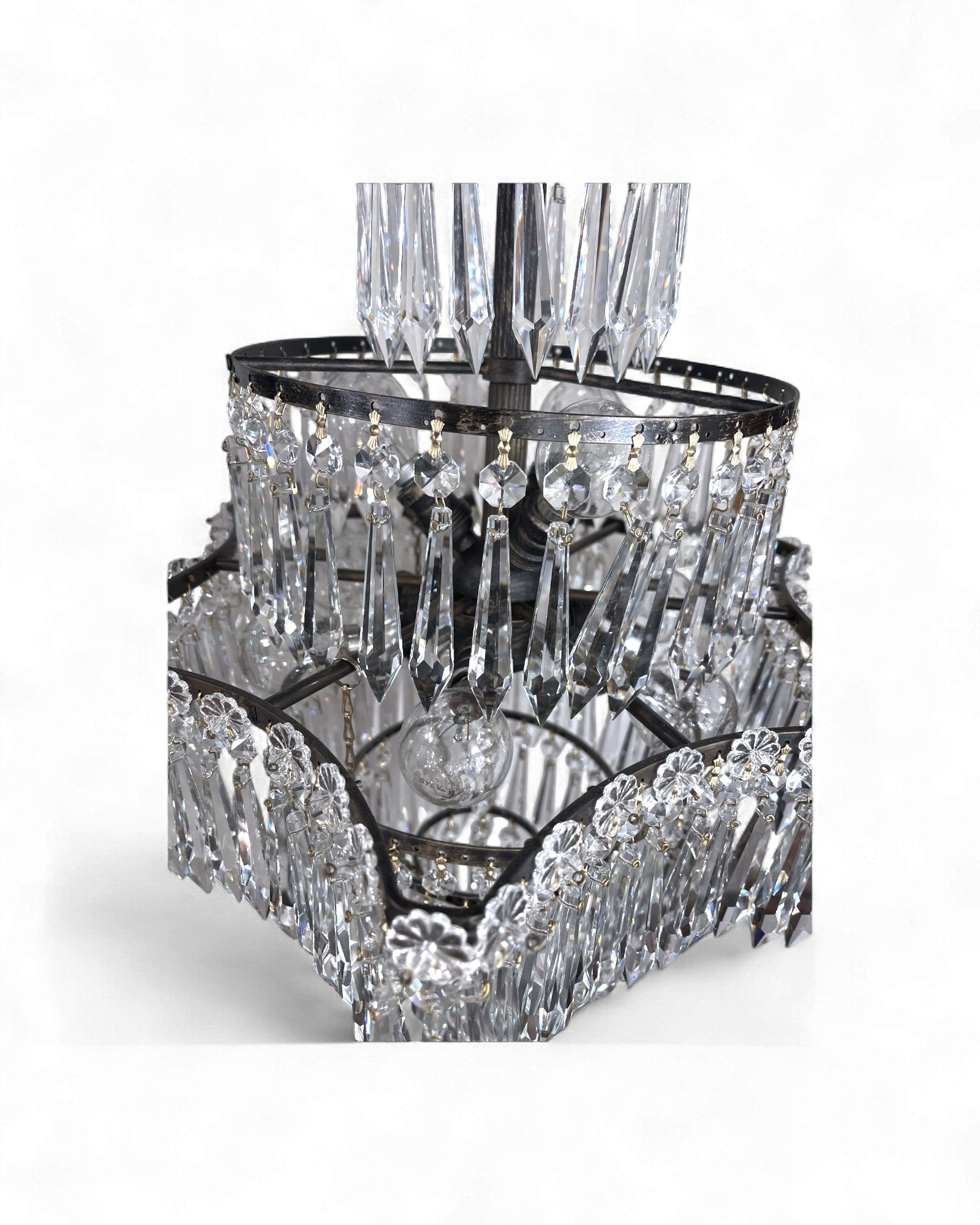 Vintage Multi-Tier Bohemian Crystal Chandelier