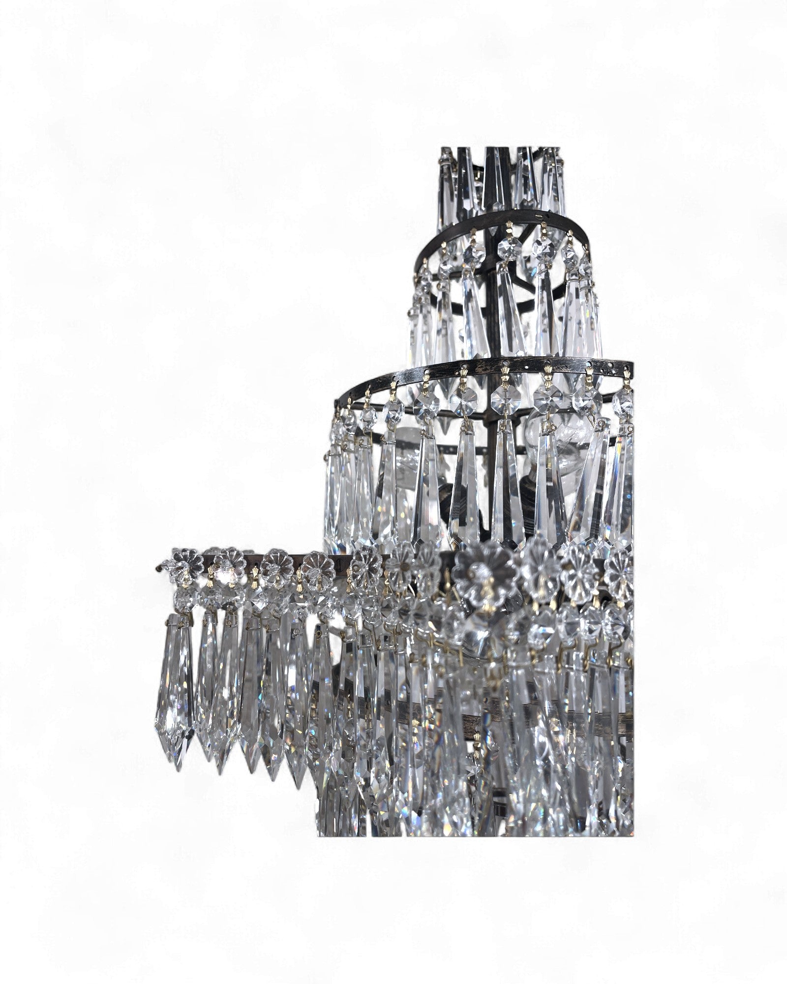 Vintage Multi-Tier Bohemian Crystal Chandelier