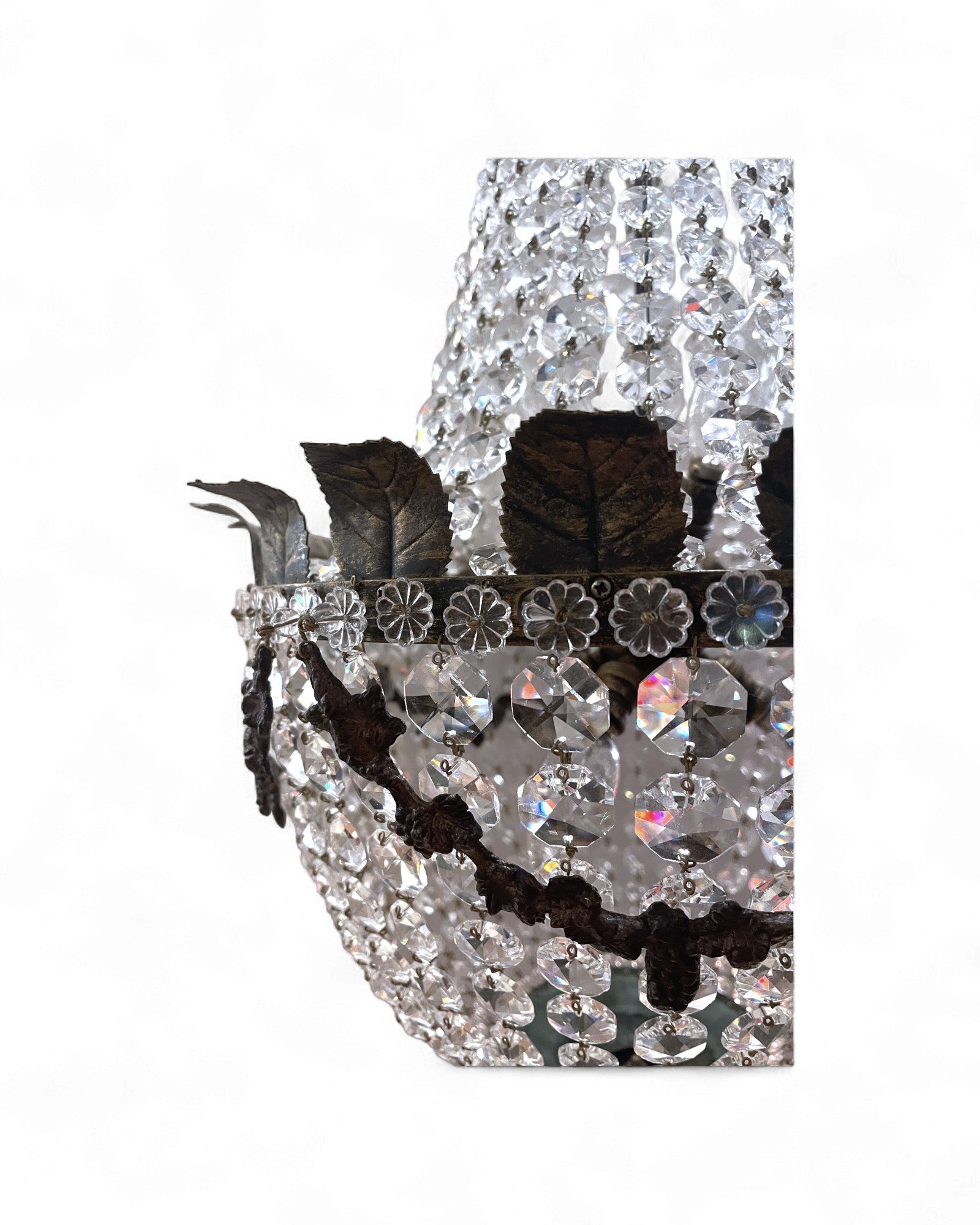 Vintage Bohemian Crystal Empire Chandelier