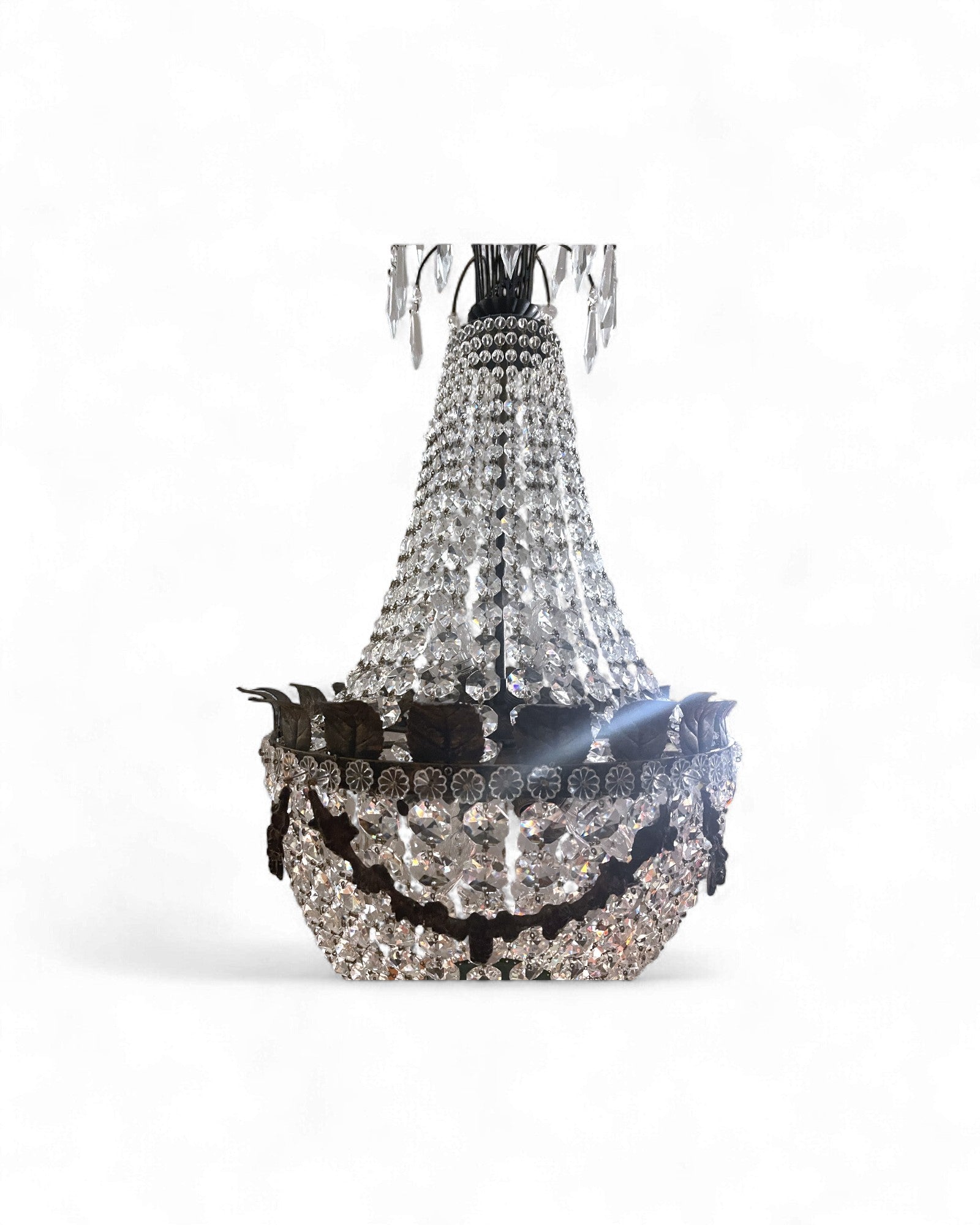 Vintage Bohemian Crystal Empire Chandelier