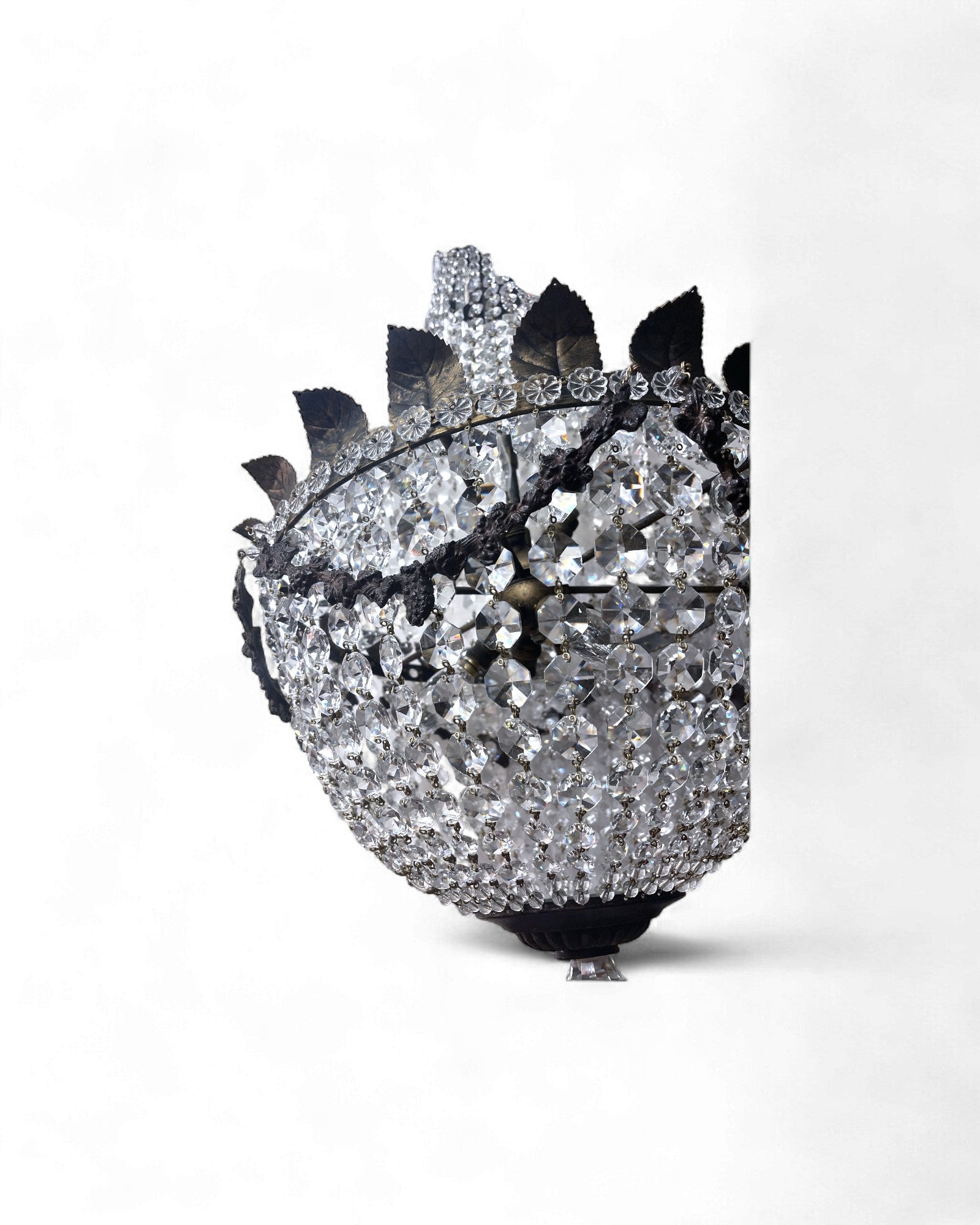 Vintage Bohemian Crystal Empire Chandelier