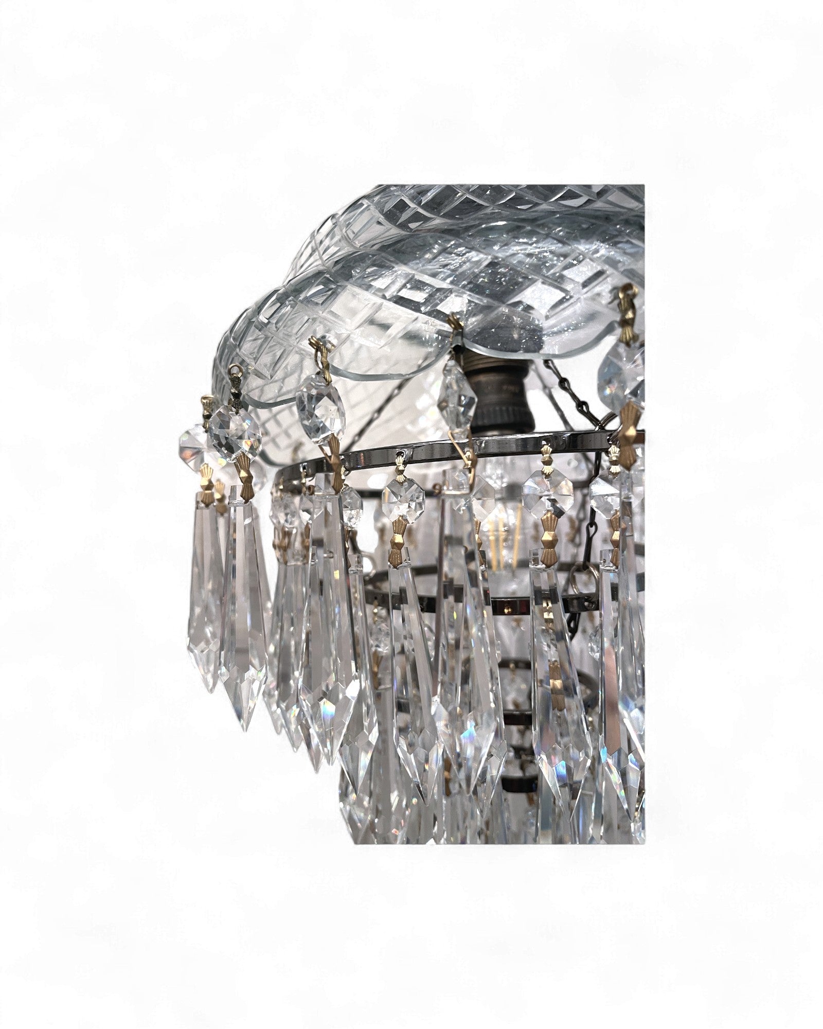 Vintage Dome-Top “Wedding Cake” Bohemian Crystal Chandelier