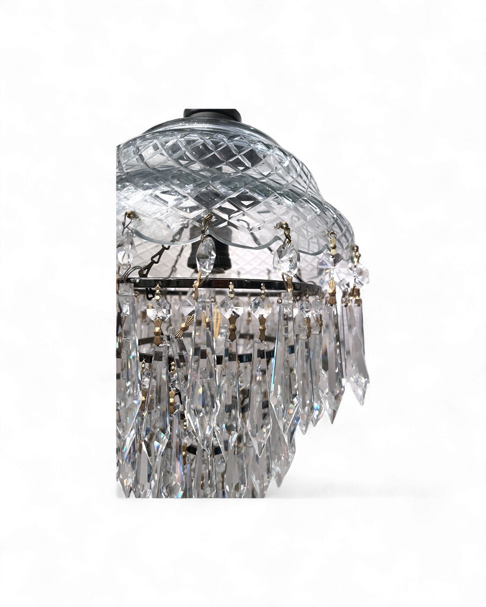 Vintage Dome-Top “Wedding Cake” Bohemian Crystal Chandelier