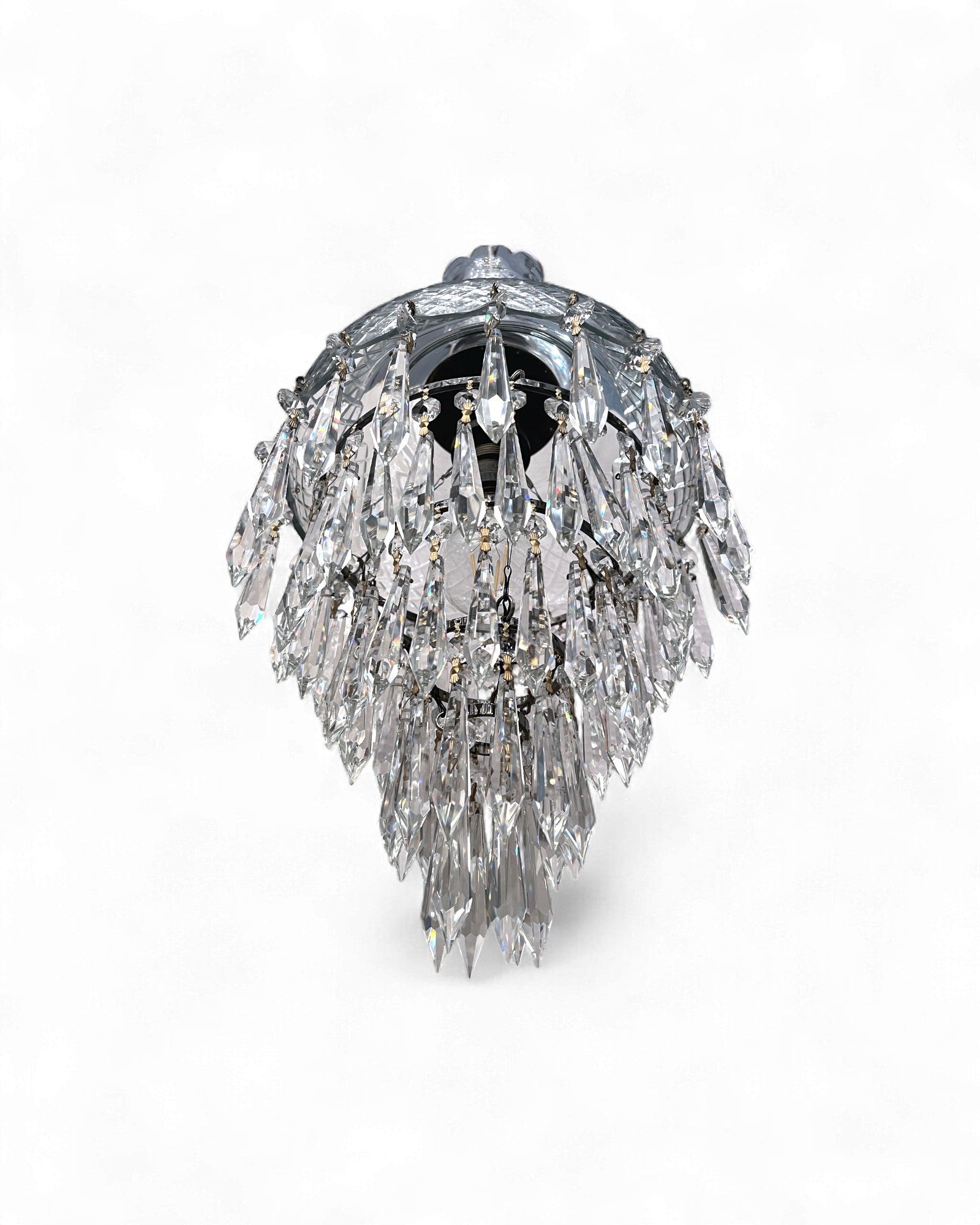 Vintage Dome-Top “Wedding Cake” Bohemian Crystal Chandelier